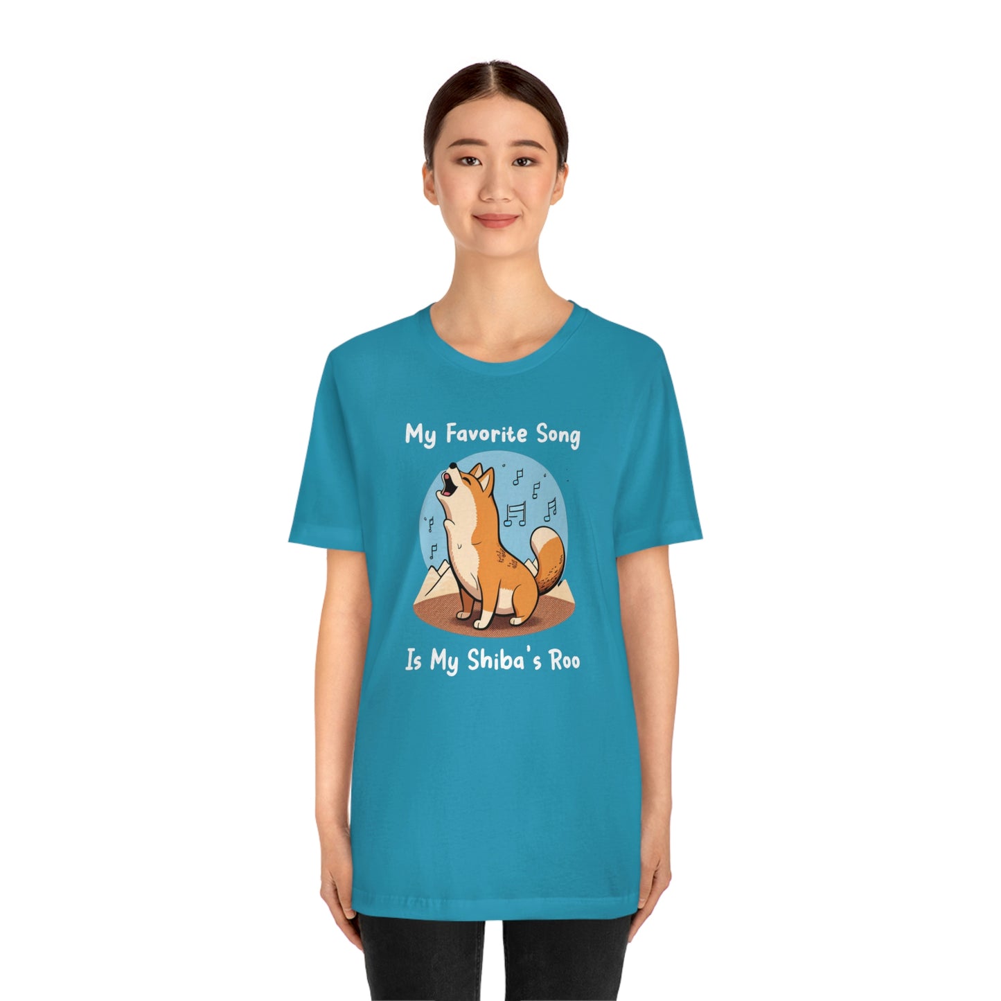 My Favorite Song - White Ink | Shiba Inu | Unisex Jersey Short Sleeve Tee