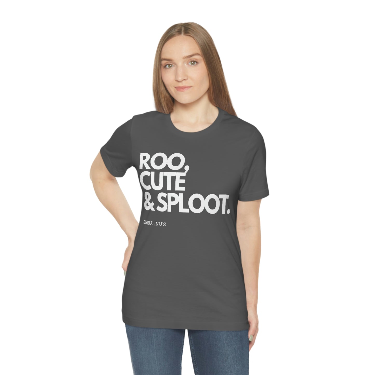 Roo, Cute & Sploot | White Ink | Unisex Jersey Short Sleeve Tee