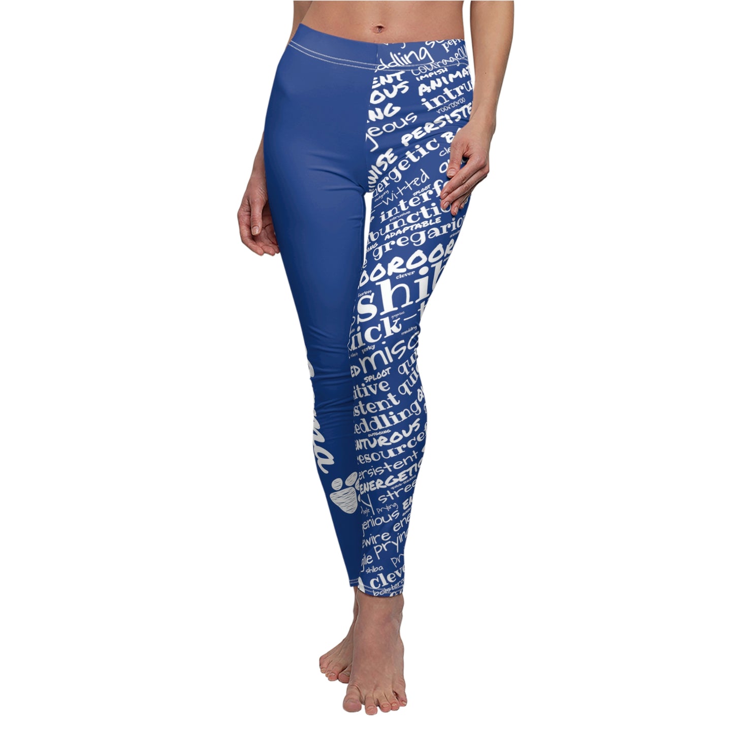 Shiba Wordle | Women's Cut & Sew Casual Leggings