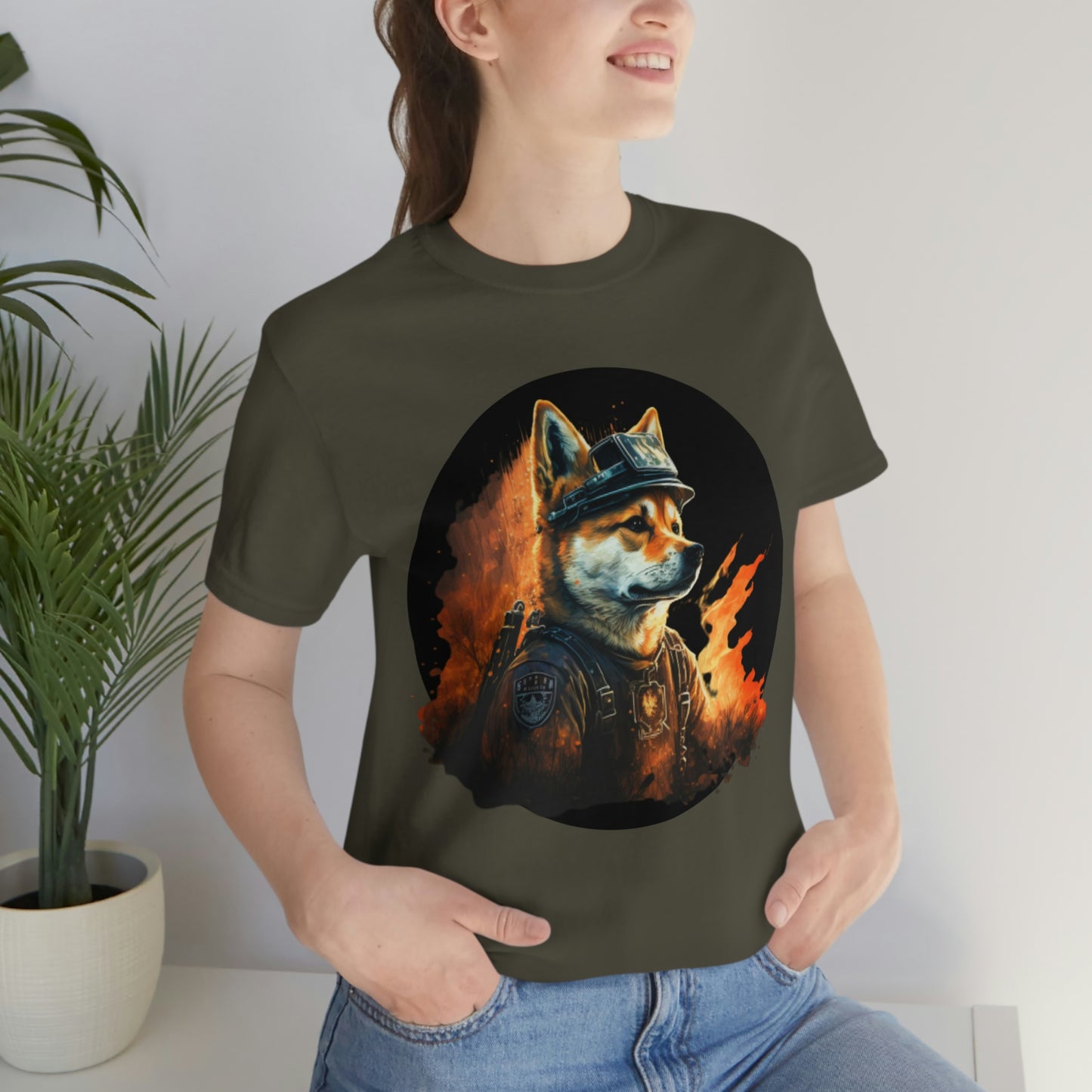 Shiba Inu Firefighter T-Shirt | Support Our Brave First Responders | Soft Cotton Tee with High-Quality Print