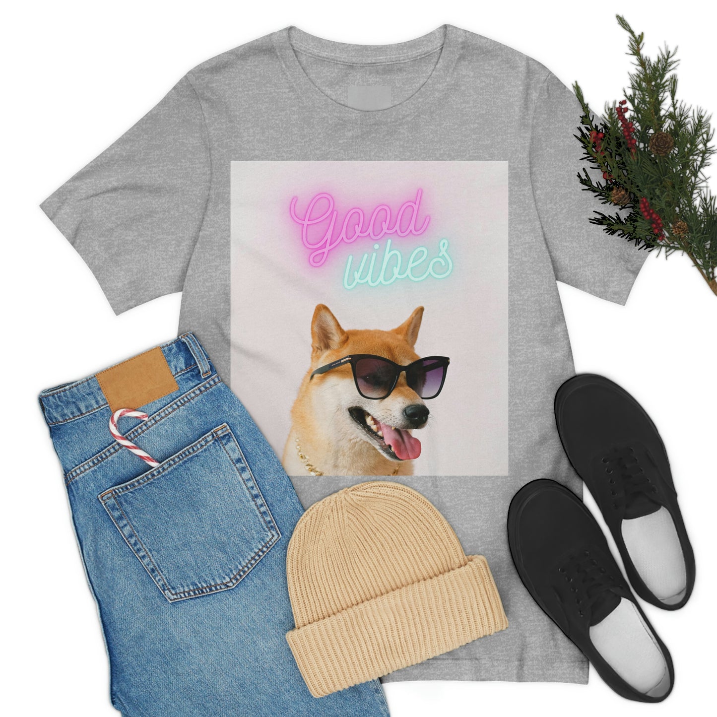 Good Vibes | Shiba Inu | Unisex Jersey Short Sleeve Tee