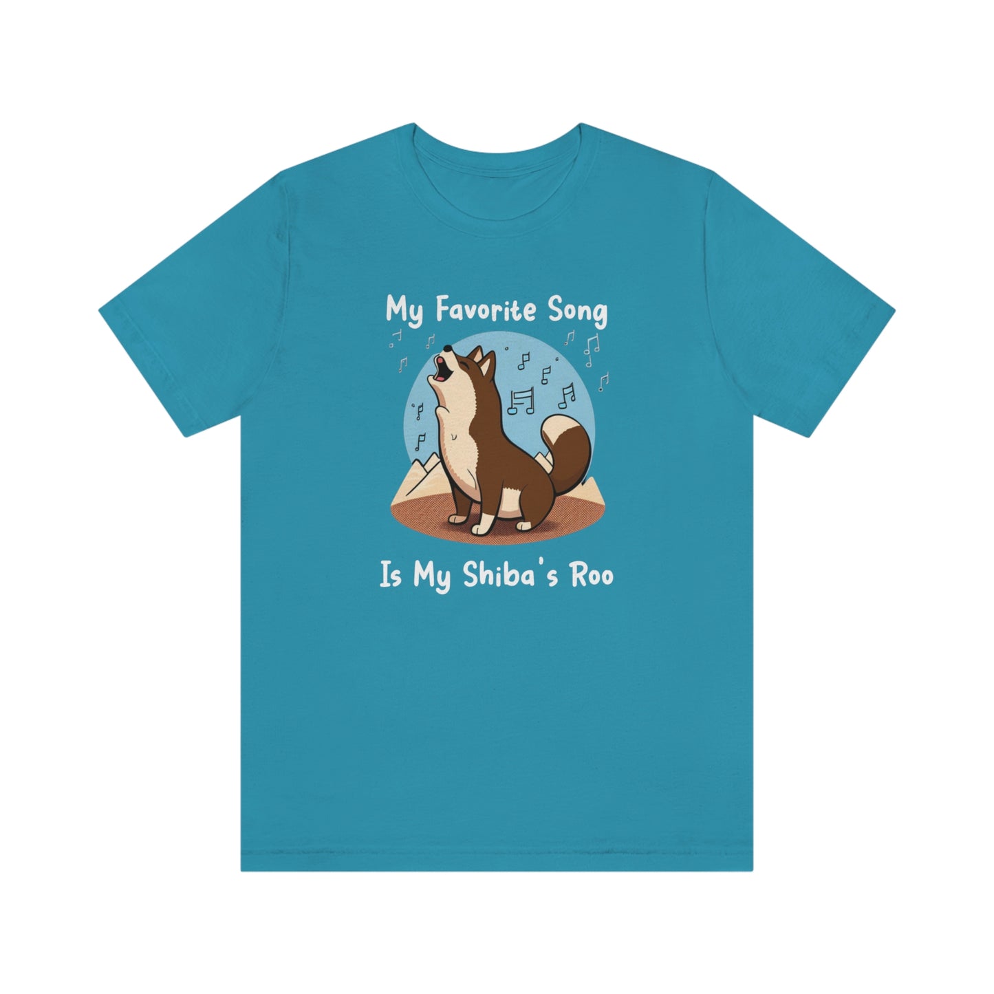 My Favorite Song - White Ink | Dk Brown Shiba Inu | Unisex Jersey Short Sleeve Tee