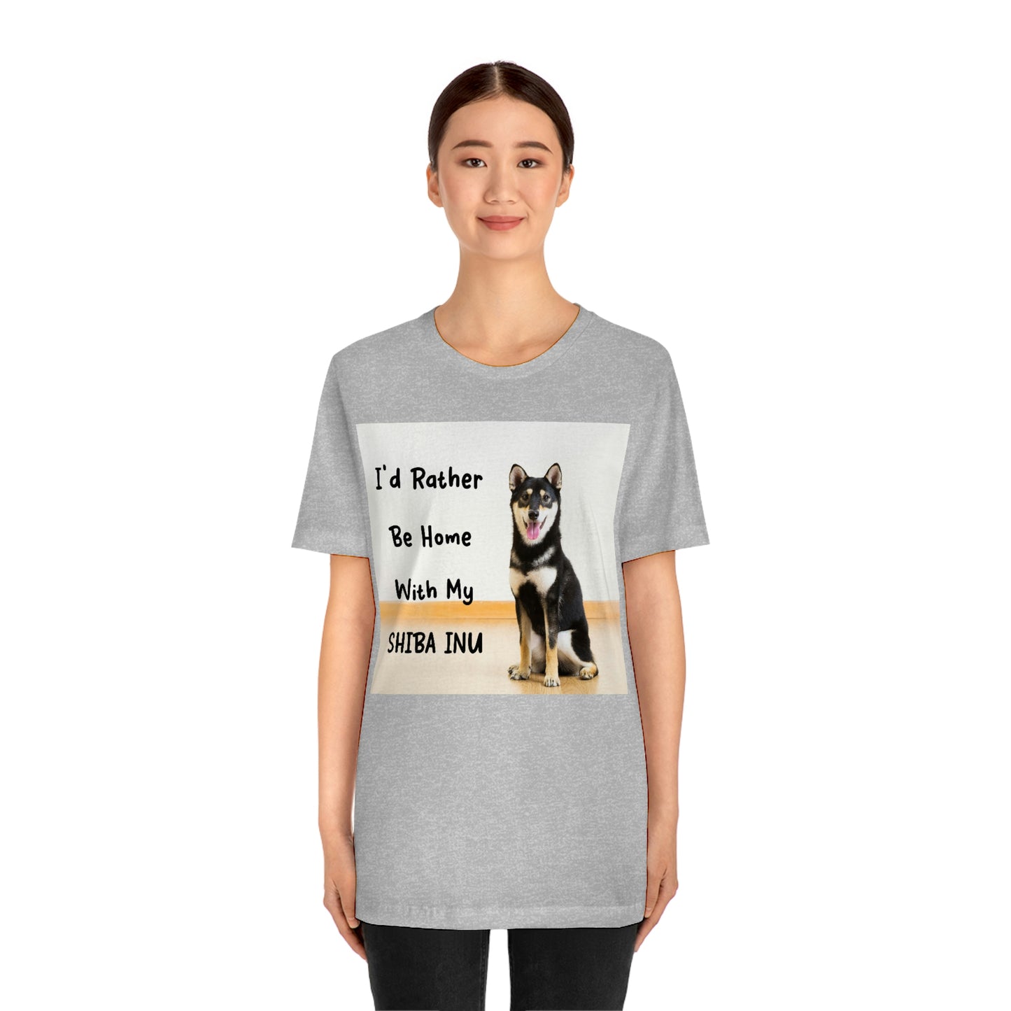 'I'd Rather Be Home with my Shiba' | Unisex Jersey Short Sleeve Tee