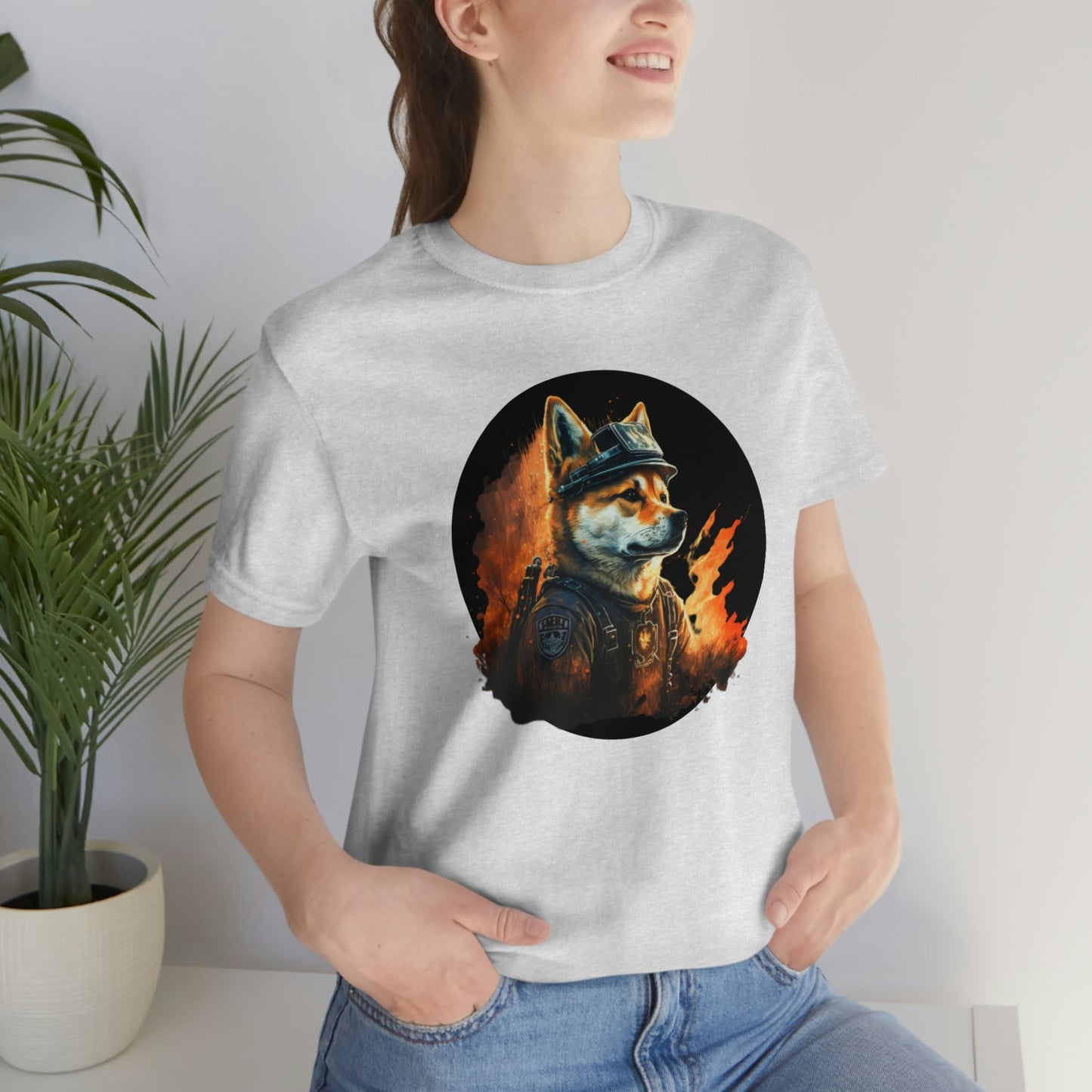 Shiba Inu Firefighter T-Shirt | Support Our Brave First Responders | Shiba Inu Tee with High-Quality Print