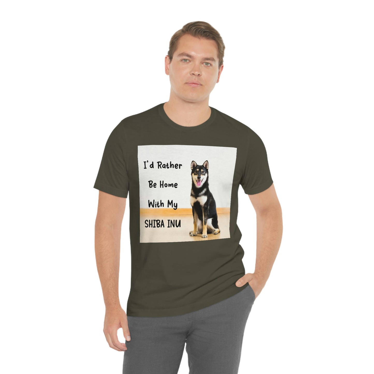 'I'd Rather Be Home with my Shiba' | Unisex Jersey Short Sleeve Tee