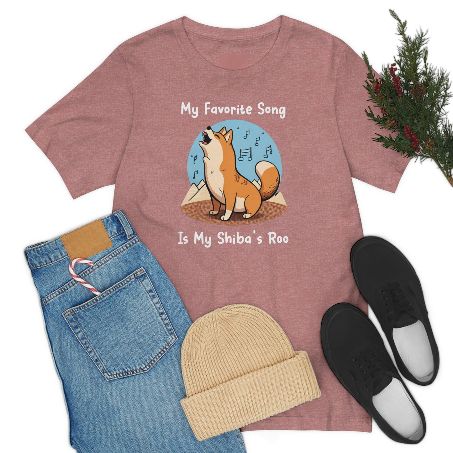 My Favorite Song - White Ink | Shiba Inu | Unisex Jersey Short Sleeve Tee