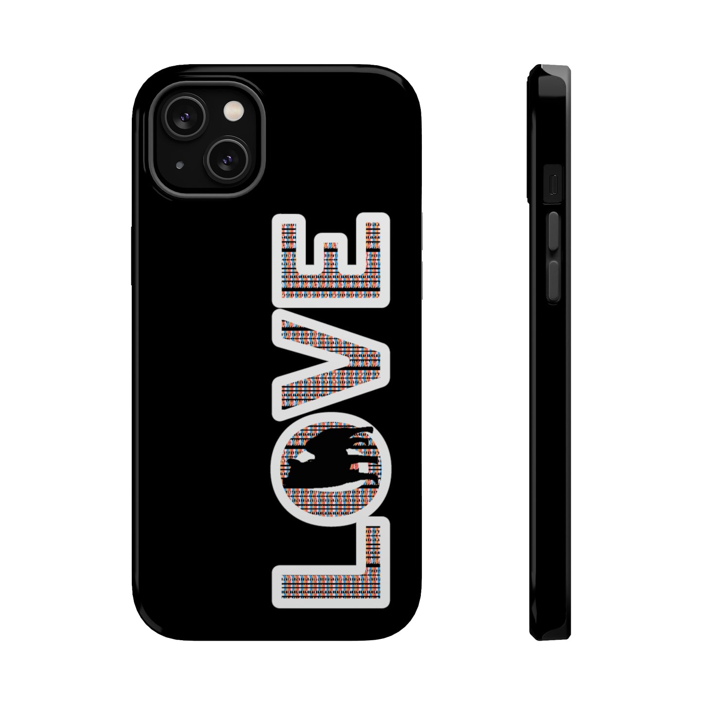 Shiba Inu Phone Case - "LOVE" design - Stylish iPhone, Shiba Love Design MagSafe Phone Case - Dual Layer Protection for iPhone Tough Cases