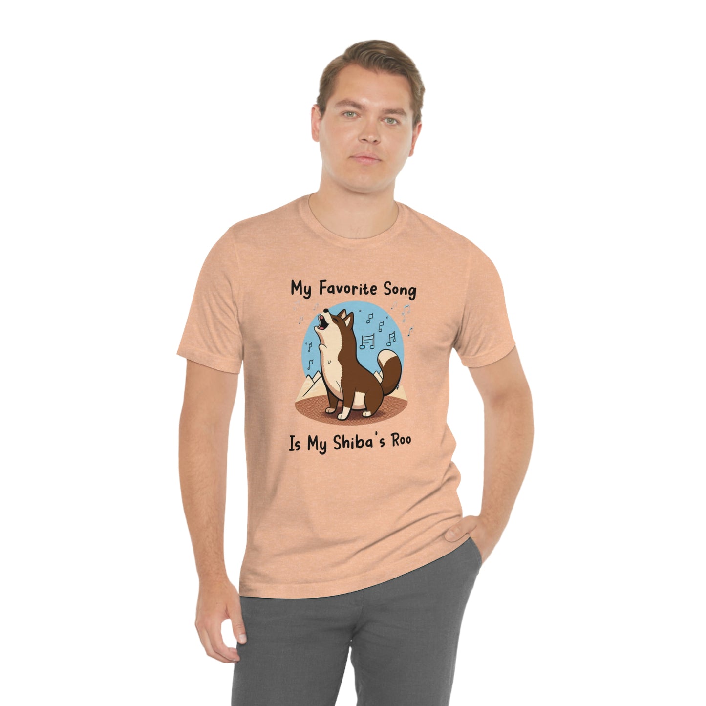 My Favorite Song - Black Ink | Dk Brown Shiba Inu | Unisex Jersey Short Sleeve Tee