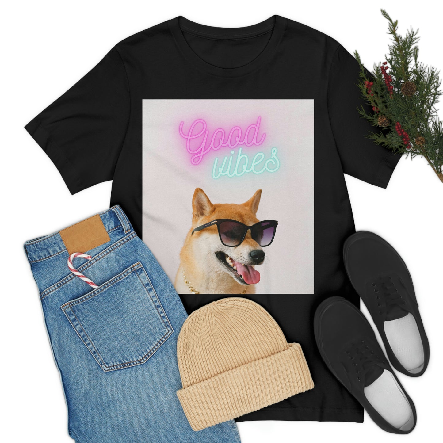 Good Vibes | Shiba Inu | Unisex Jersey Short Sleeve Tee