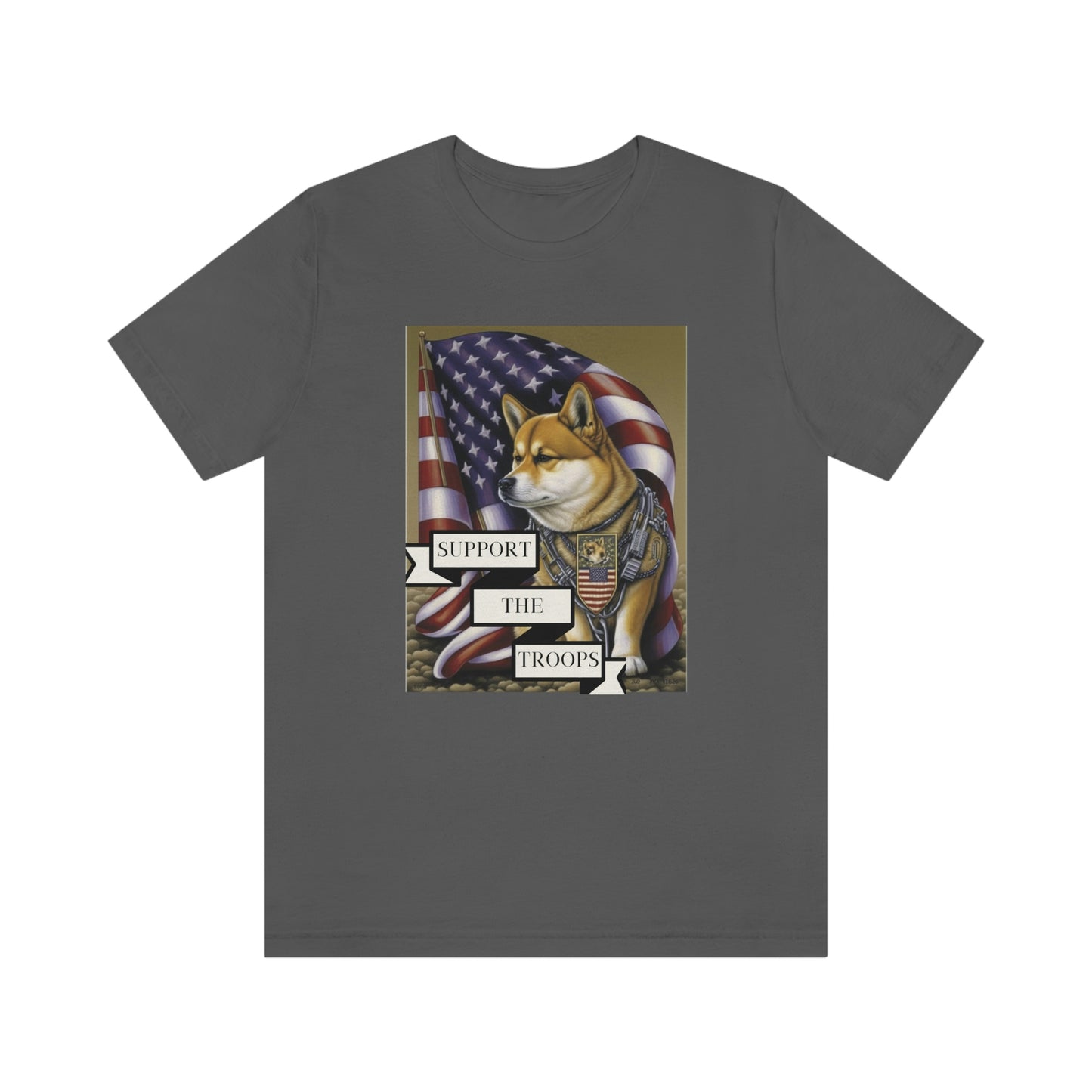 Patriotic Shiba Inu Soldier T-Shirt | American Flag and Support the Troops | Shiba Inu Tee with High-Quality Print