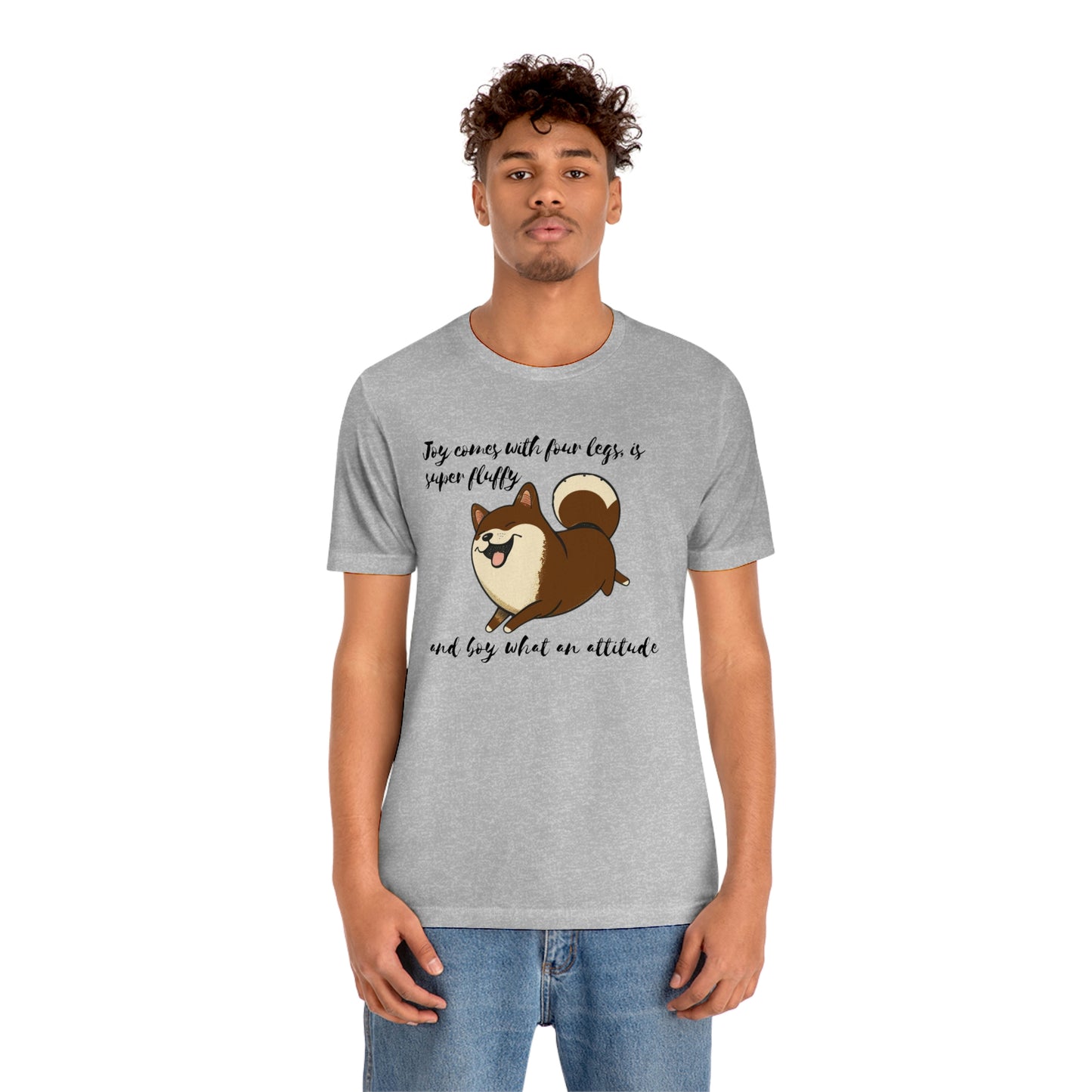 Boy What an Attitude | Dk Brown Shiba Inu | Unisex Jersey Short Sleeve Tee