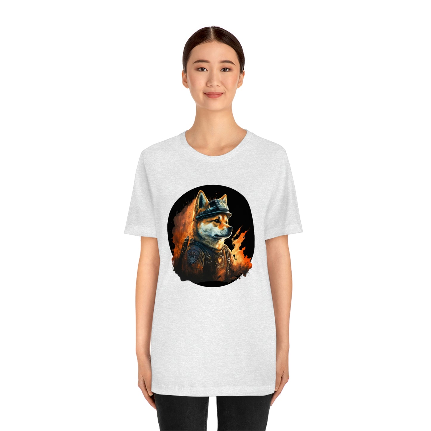 Shiba Inu Firefighter T-Shirt | Support Our Brave First Responders | Shiba Inu Tee with High-Quality Print