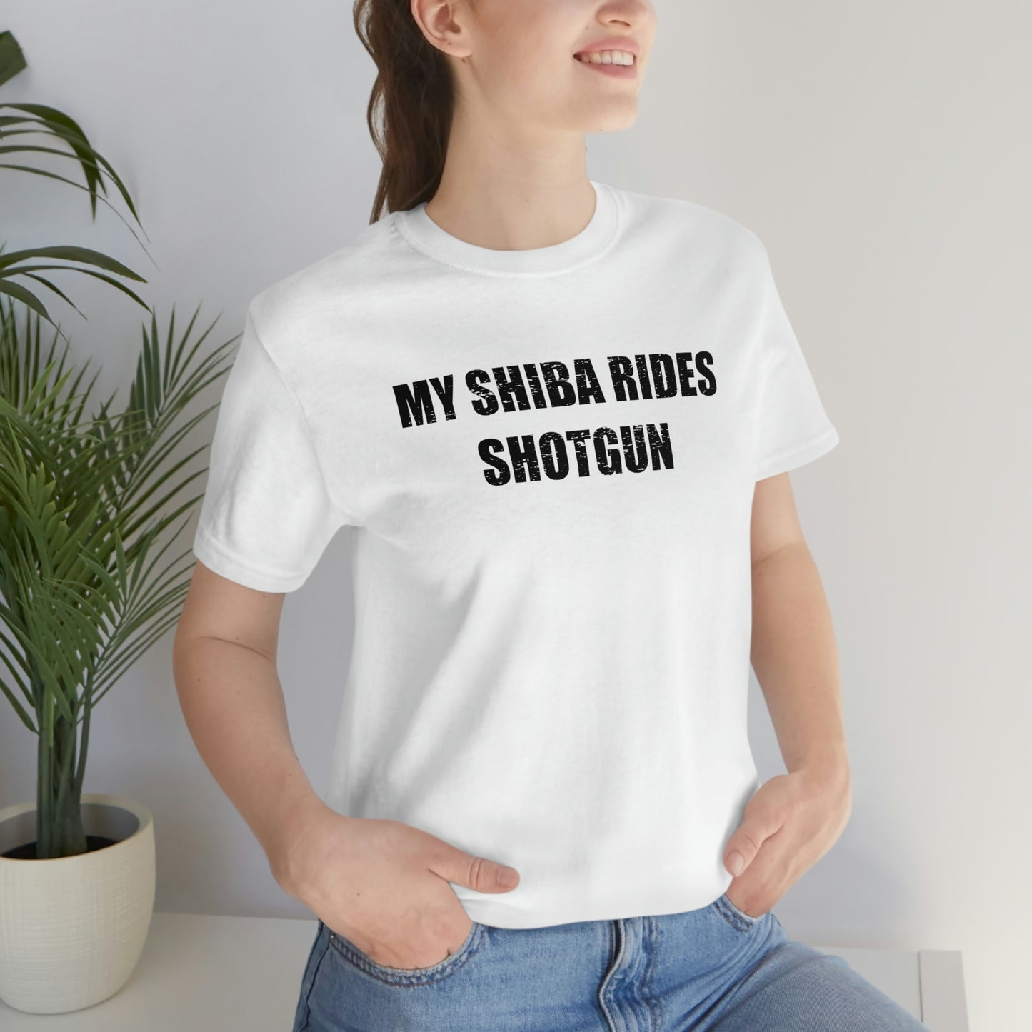 My Shiba Rides Shotgun: Soft Cotton & Quality Print Shiba Inu Pet T-shirt