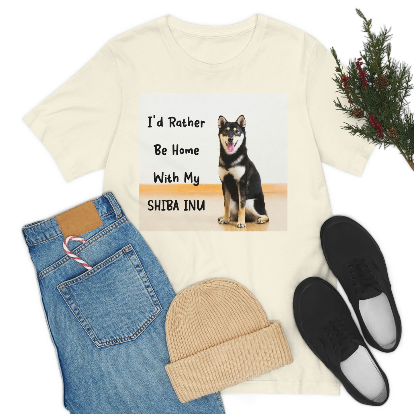 'I'd Rather Be Home with my Shiba' | Unisex Jersey Short Sleeve Tee