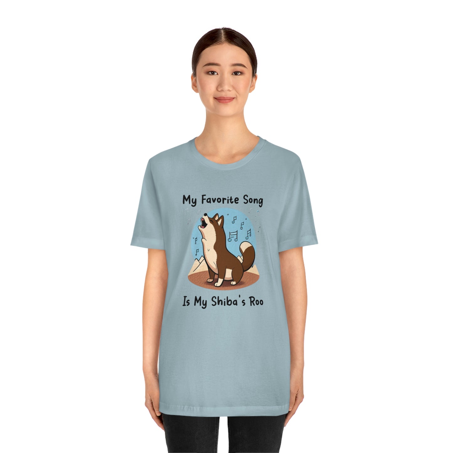 My Favorite Song - Black Ink | Dk Brown Shiba Inu | Unisex Jersey Short Sleeve Tee