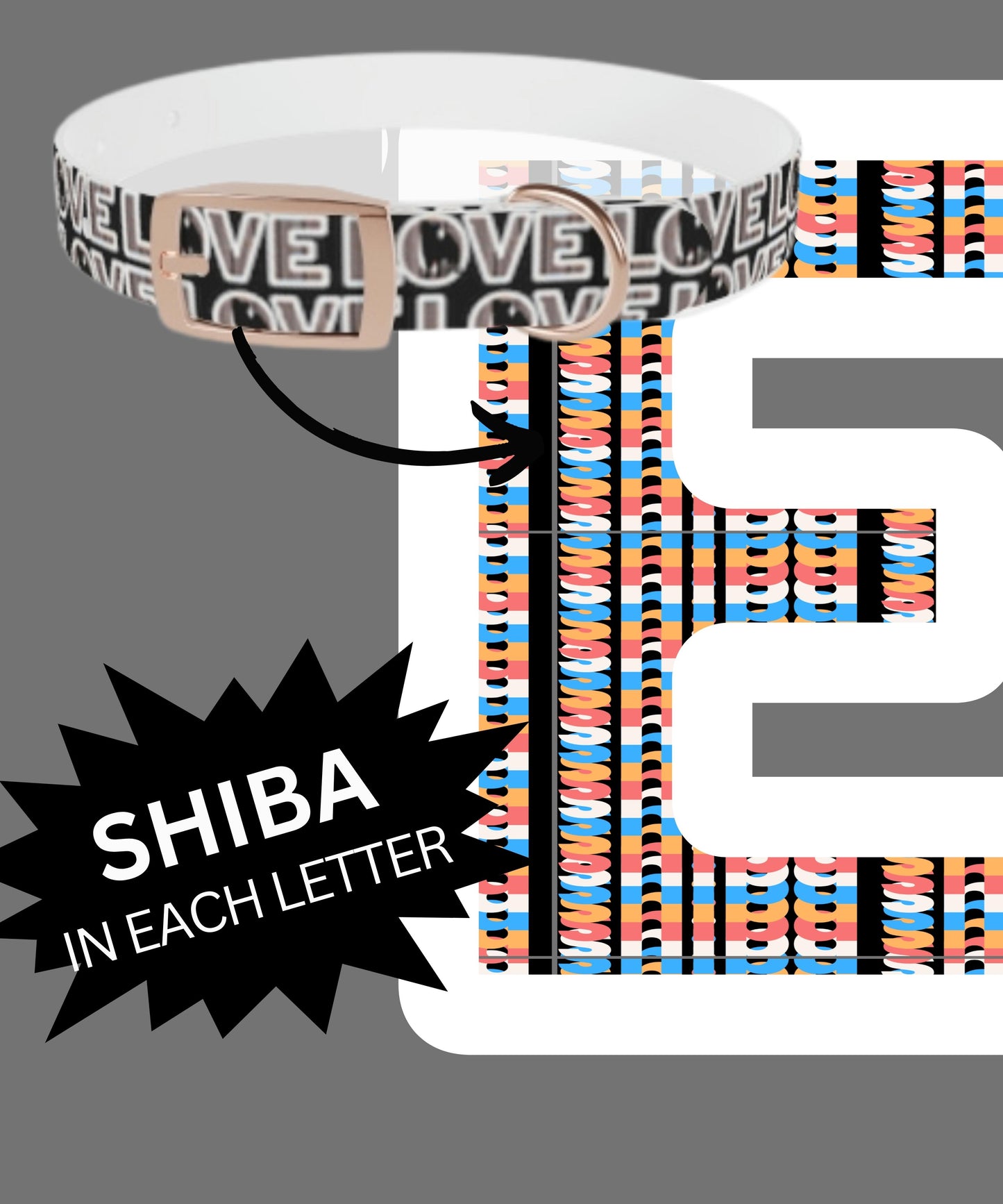 Shiba Inu Dog Collars with 'Love and Shiba Design' - Personalized, Hypoallergenic and USA Made! -  Shiba Inu  Gift Dog Collar