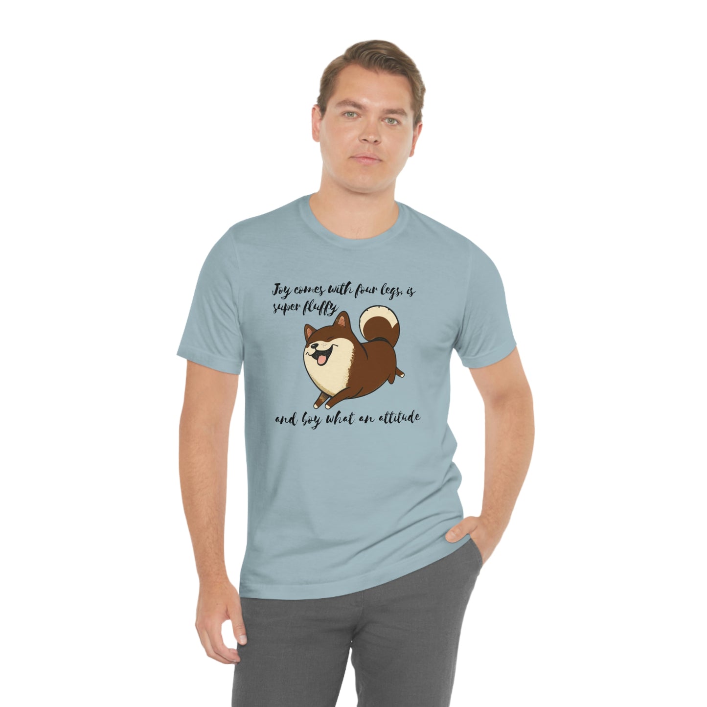 Boy What an Attitude | Dk Brown Shiba Inu | Unisex Jersey Short Sleeve Tee