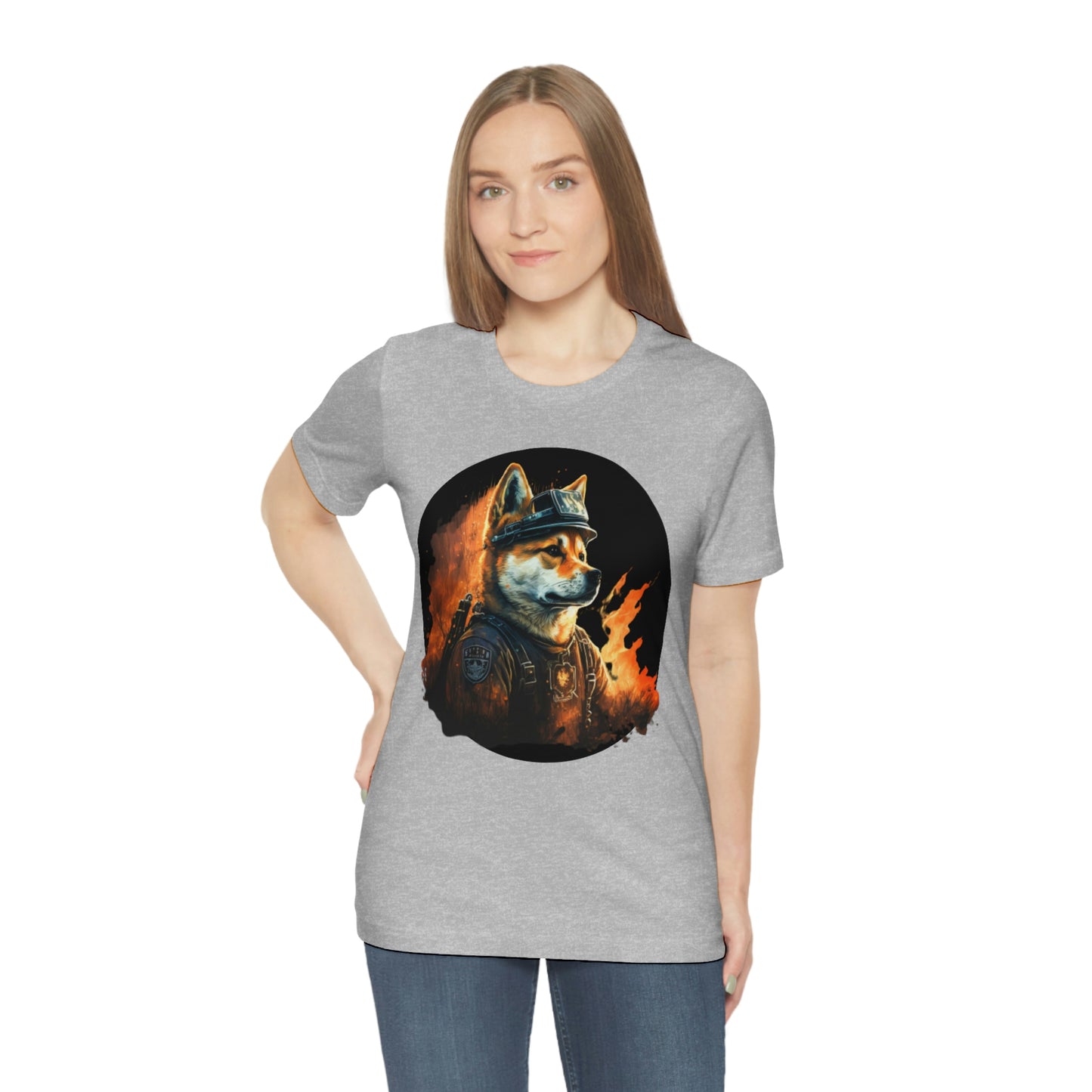 Shiba Inu Firefighter T-Shirt | Support Our Brave First Responders | Soft Cotton Tee with High-Quality Print