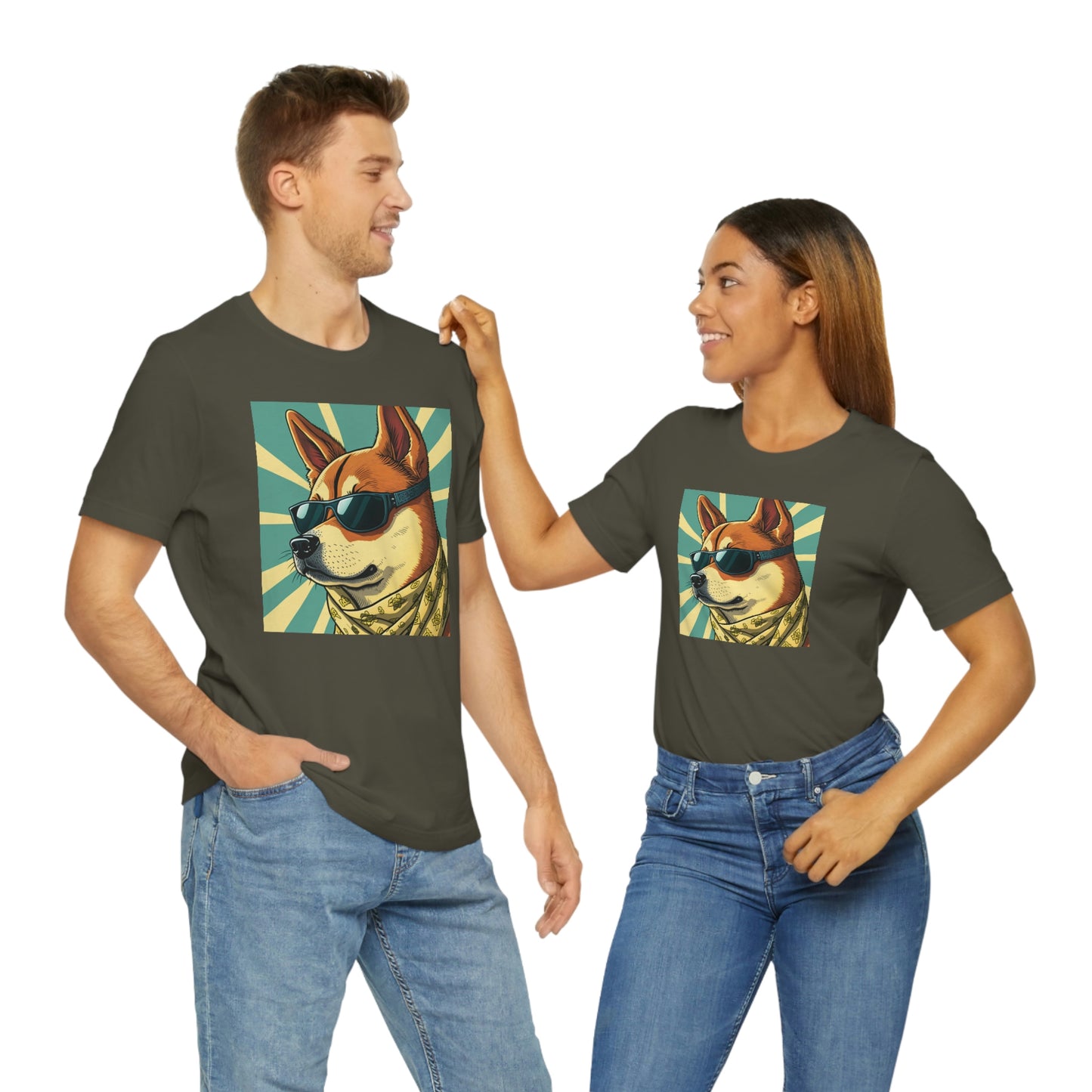 Trendy Shiba Inu T-Shirt | Cartoon Bandana and Sunglasses Design | Shiba Tee with High-Quality Print | Great Gift Idea