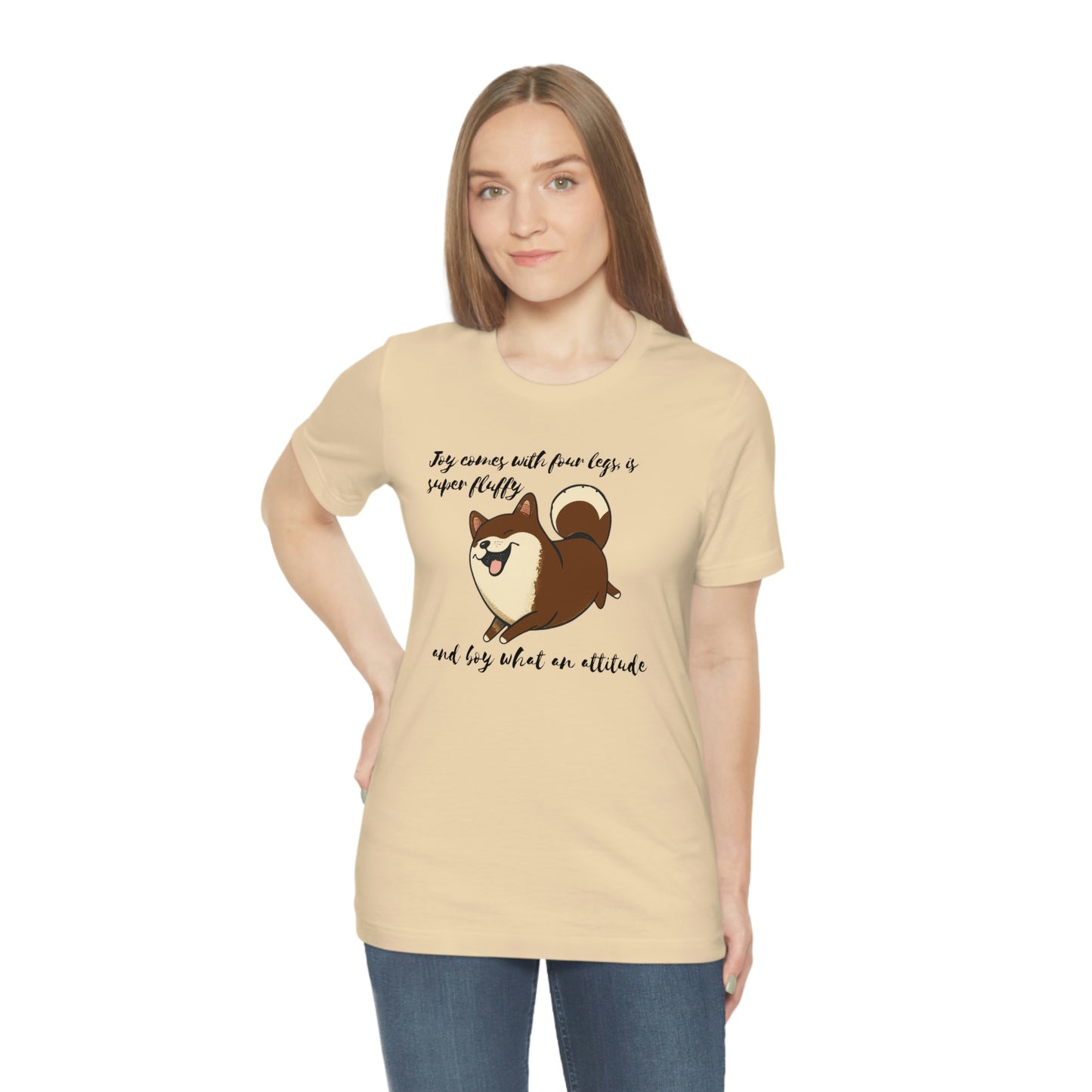 Boy What an Attitude | Dk Brown Shiba Inu | Unisex Jersey Short Sleeve Tee