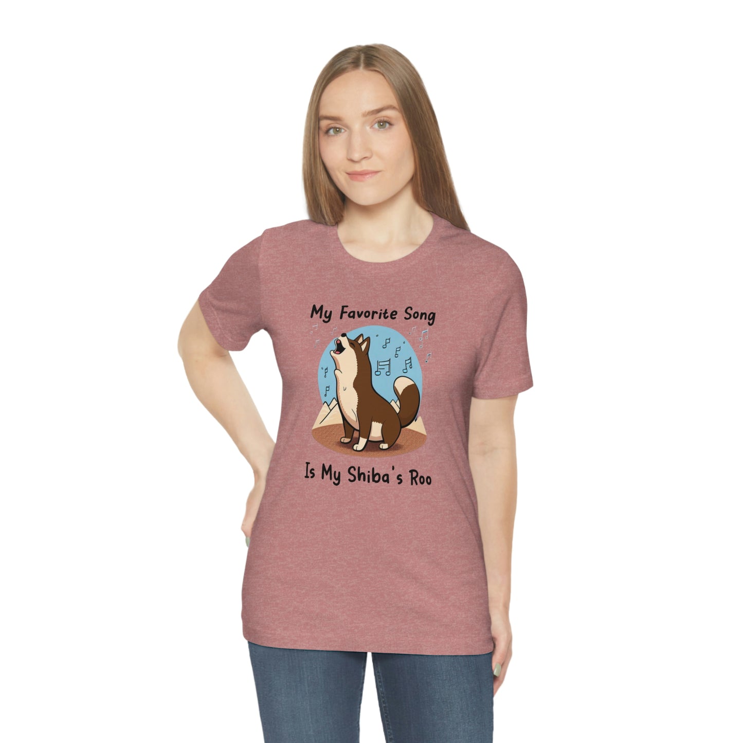 My Favorite Song - Black Ink | Dk Brown Shiba Inu | Unisex Jersey Short Sleeve Tee