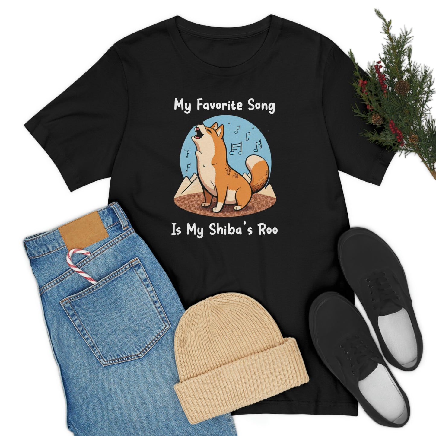 My Favorite Song - White Ink | Shiba Inu | Unisex Jersey Short Sleeve Tee