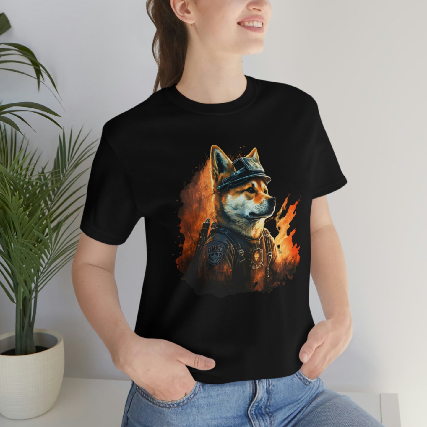 Shiba Inu Firefighter T-Shirt | Support Our Brave First Responders | Soft Cotton Tee with High-Quality Print