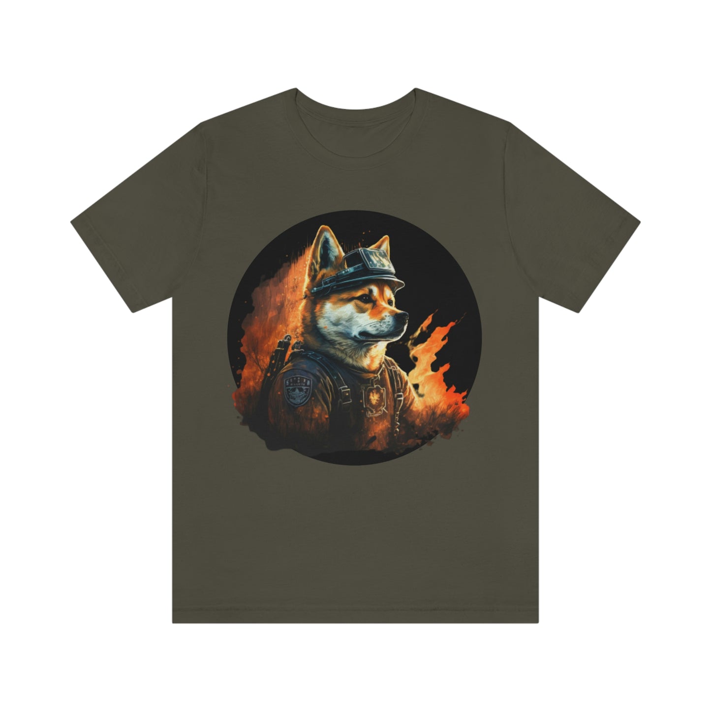 Shiba Inu Firefighter T-Shirt | Support Our Brave First Responders | Soft Cotton Tee with High-Quality Print