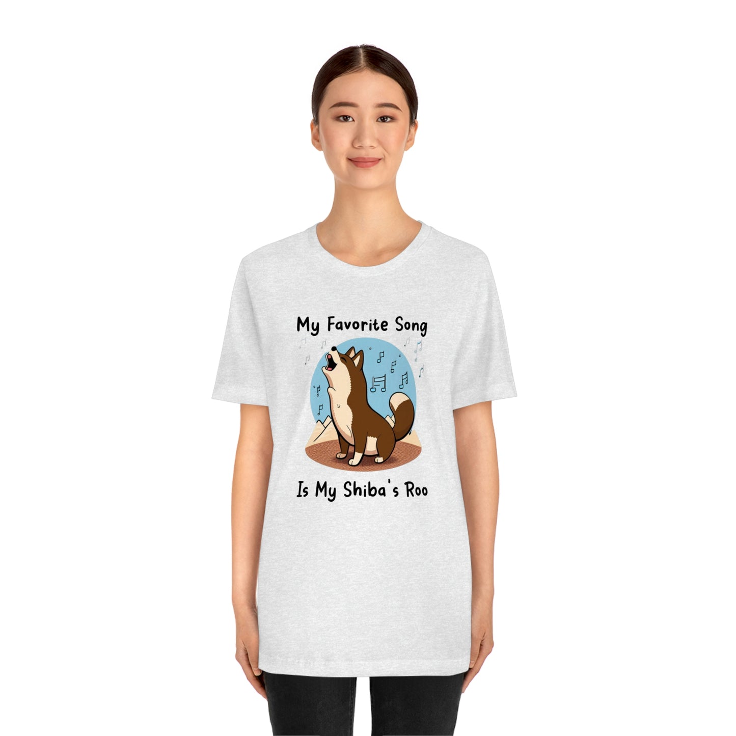 My Favorite Song - Black Ink | Dk Brown Shiba Inu | Unisex Jersey Short Sleeve Tee