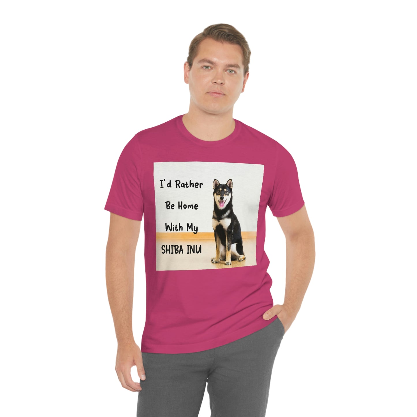 'I'd Rather Be Home with my Shiba' | Unisex Jersey Short Sleeve Tee