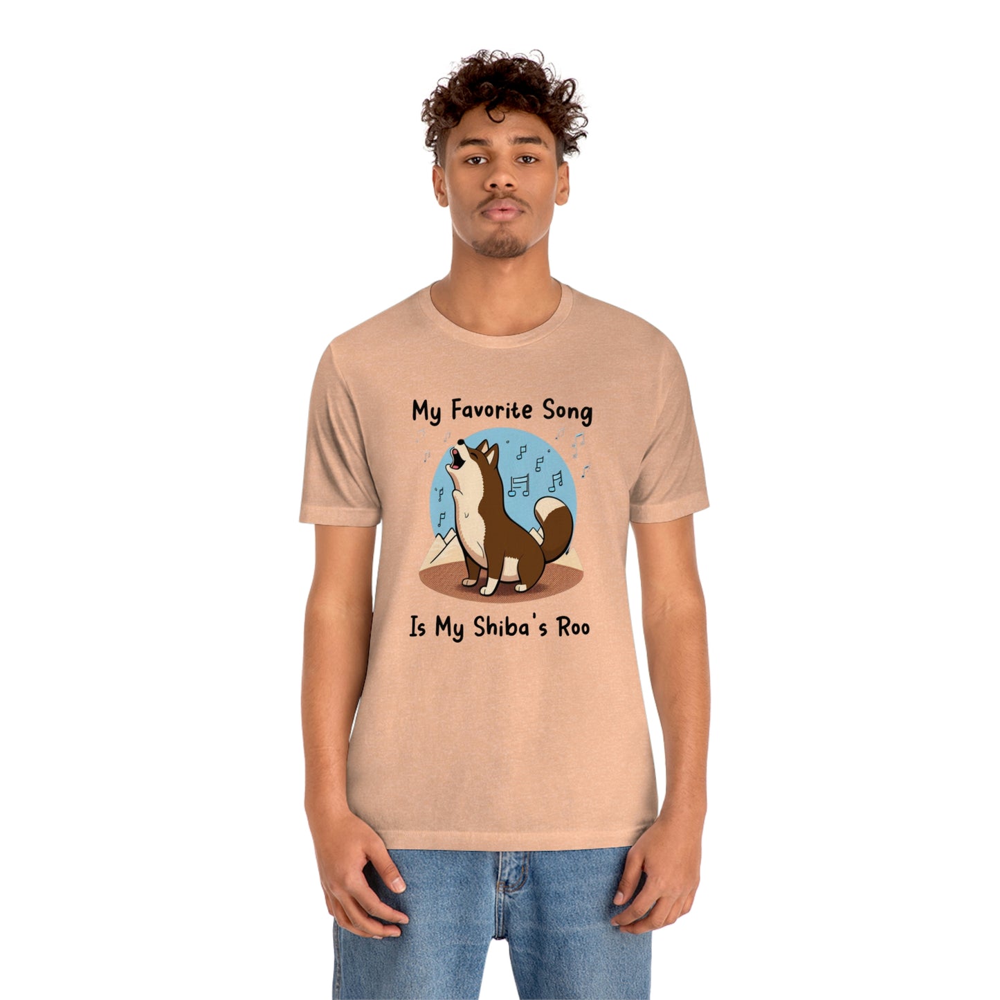 My Favorite Song - Black Ink | Dk Brown Shiba Inu | Unisex Jersey Short Sleeve Tee