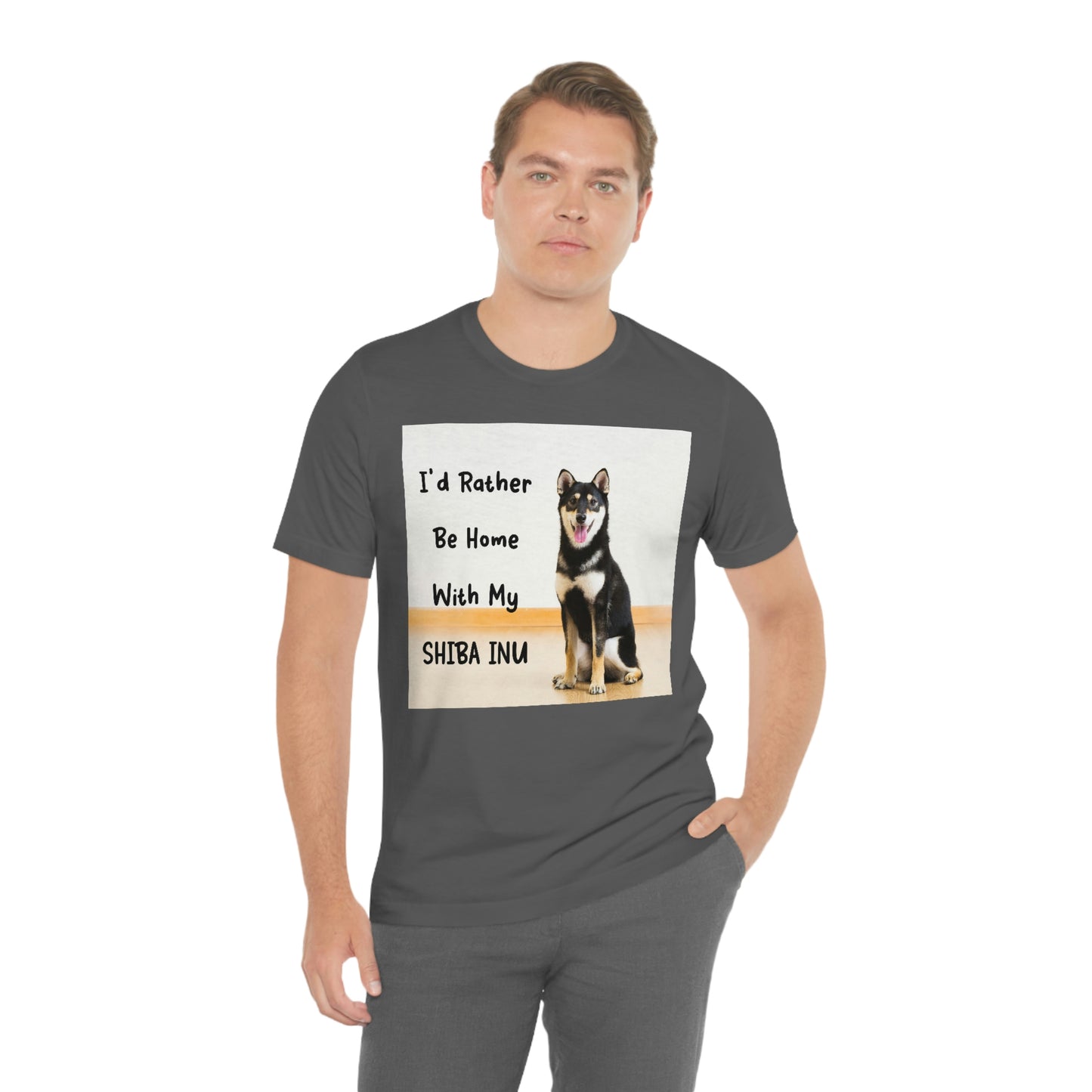 'I'd Rather Be Home with my Shiba' | Unisex Jersey Short Sleeve Tee