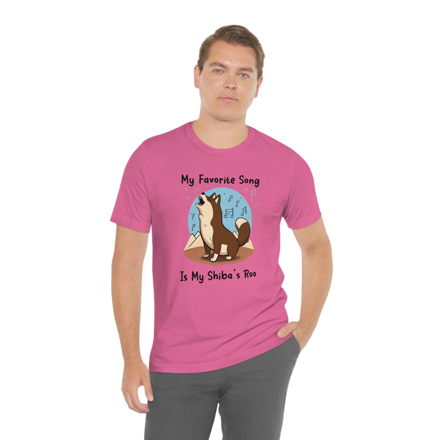 My Favorite Song - Black Ink | Dk Brown Shiba Inu | Unisex Jersey Short Sleeve Tee