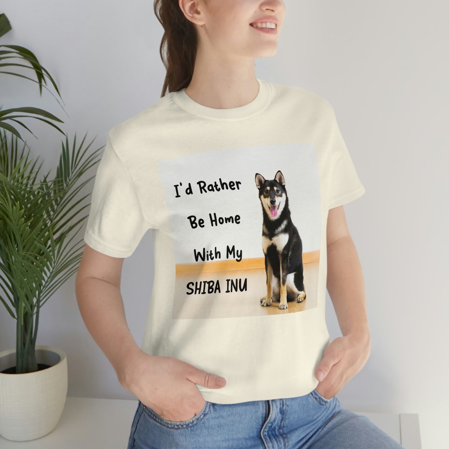 'I'd Rather Be Home with my Shiba' | Unisex Jersey Short Sleeve Tee