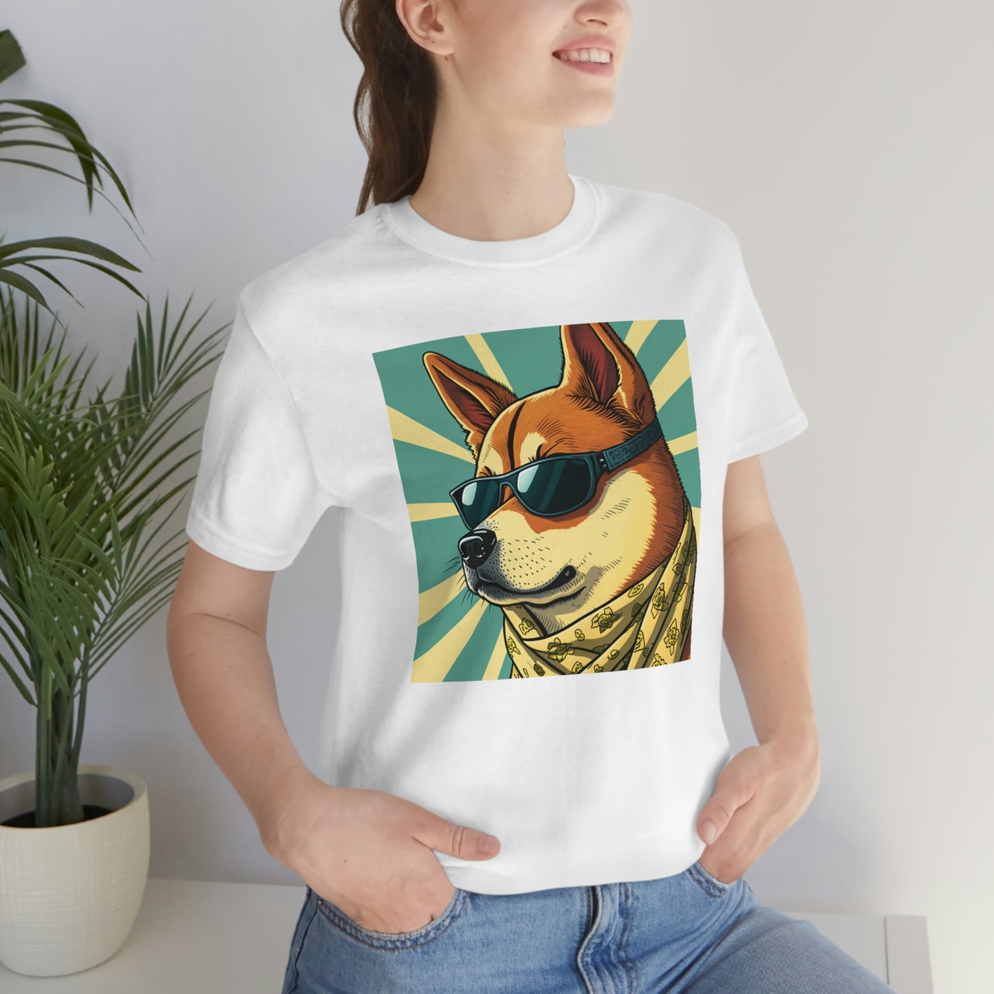 Trendy Shiba Inu T-Shirt | Cartoon Bandana and Sunglasses Design | Shiba Tee with High-Quality Print | Great Gift Idea