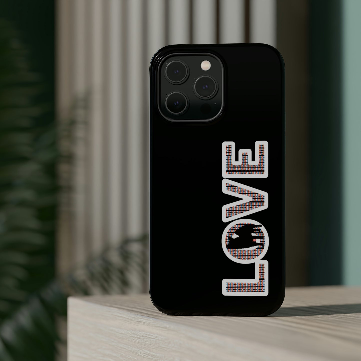 Shiba Inu Phone Case - "LOVE" design - Stylish iPhone, Shiba Love Design MagSafe Phone Case - Dual Layer Protection for iPhone Tough Cases