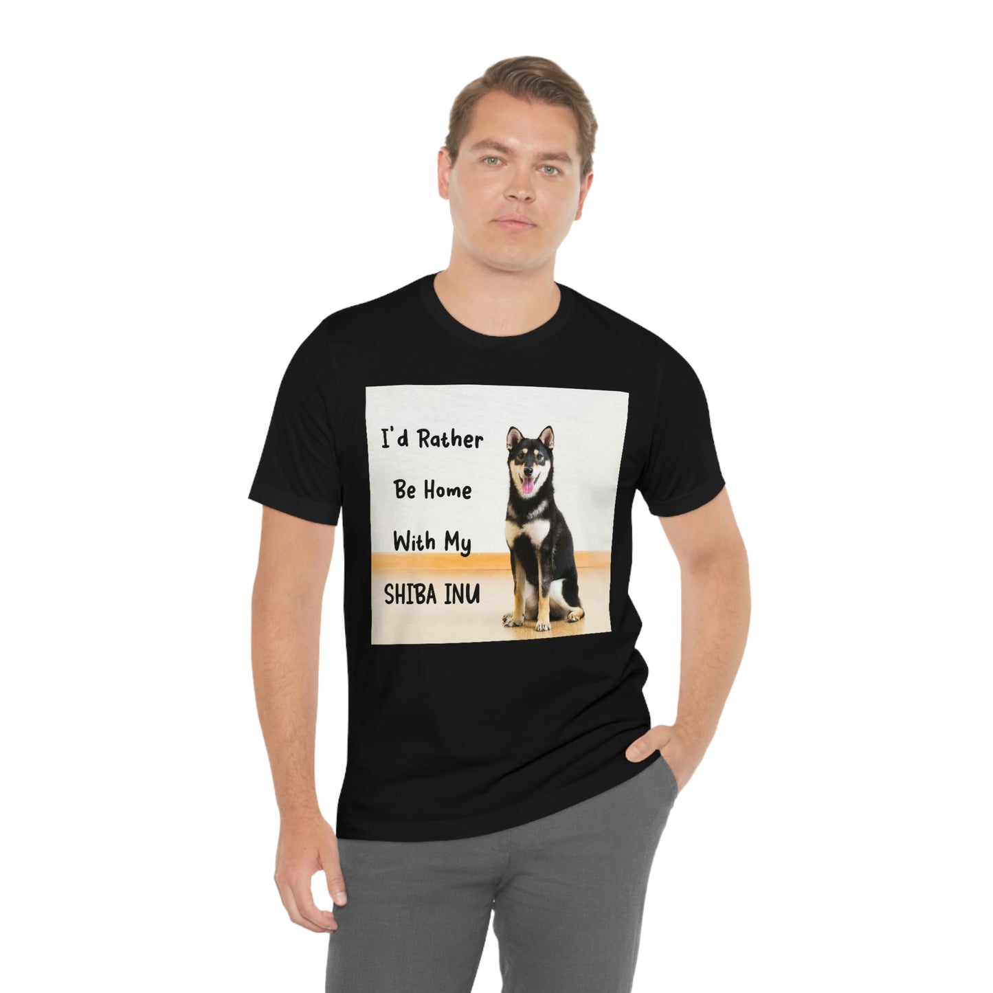 'I'd Rather Be Home with my Shiba' | Unisex Jersey Short Sleeve Tee