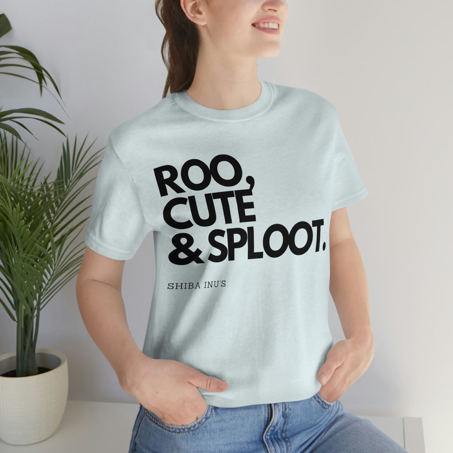 Roo, Cute & Sploot | Black Ink | Unisex Jersey Short Sleeve Tee