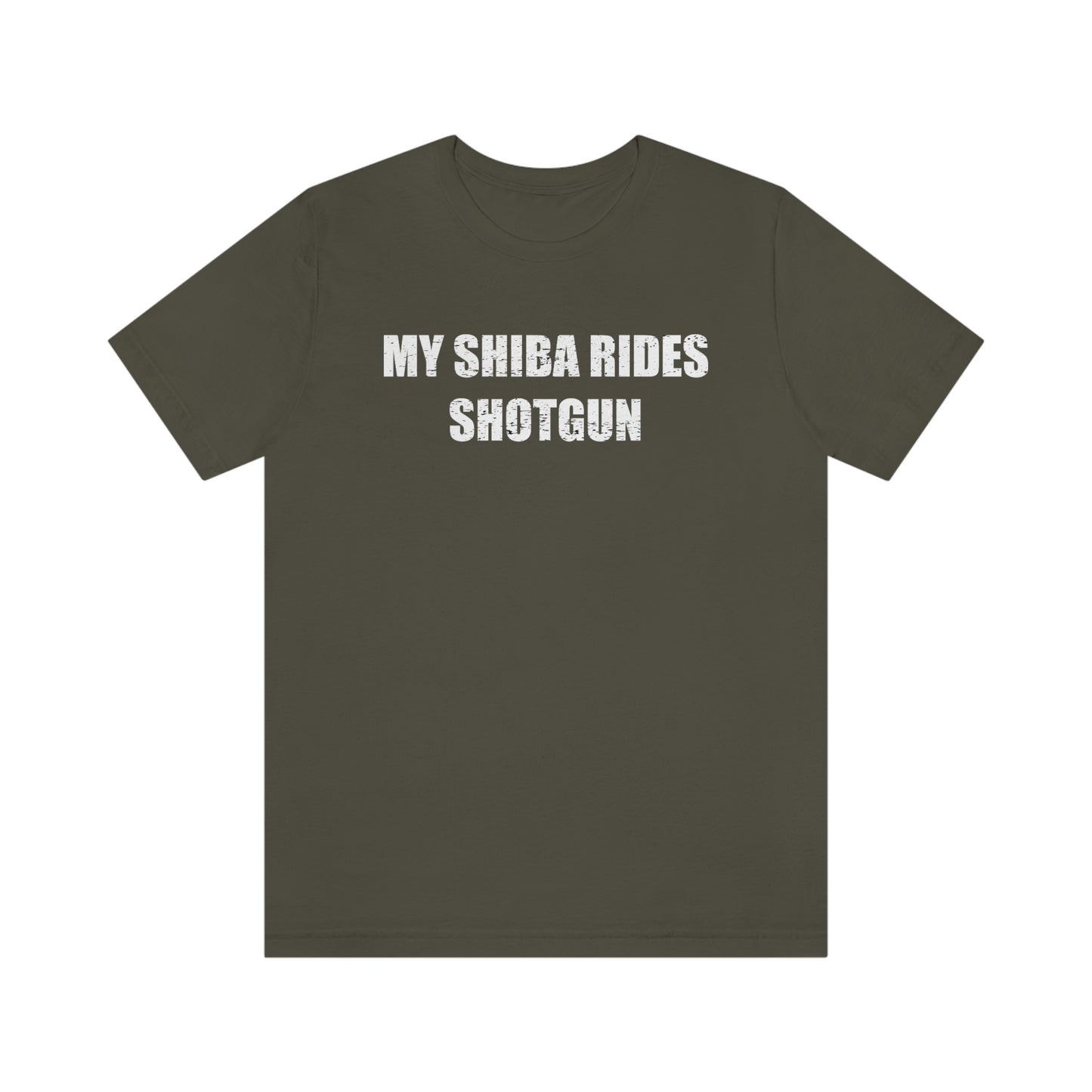 My Shiba Rides Shotgun: Soft Cotton & Quality Print Shiba Inu Pet T-shirt