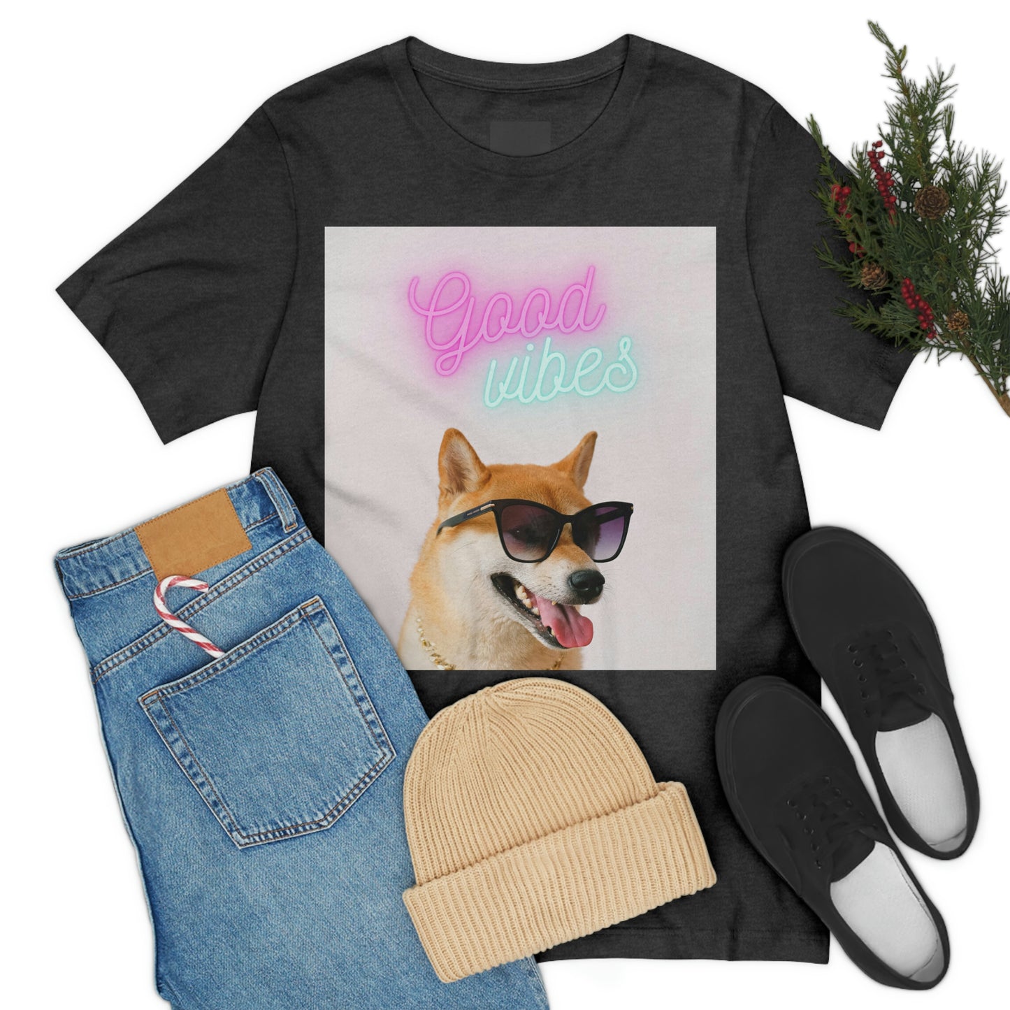 Good Vibes | Shiba Inu | Unisex Jersey Short Sleeve Tee