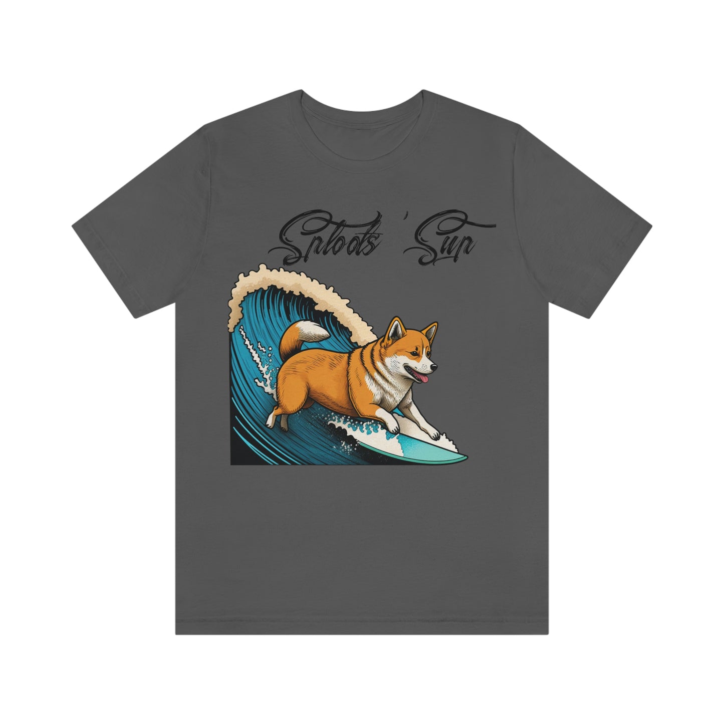 Sploots 'Sup Surfin' Shiba Inu | Black Ink | Short Sleeve Tee