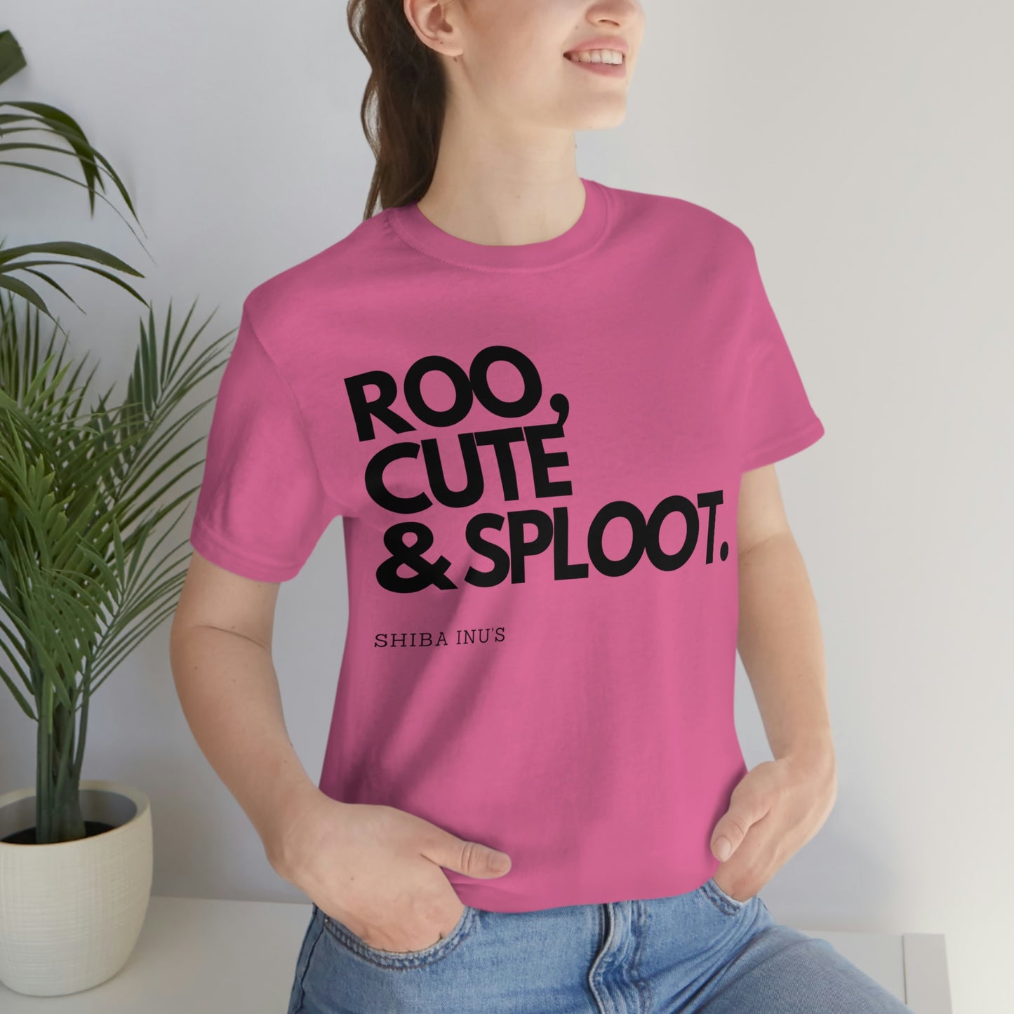 Roo, Cute & Sploot | Black Ink | Unisex Jersey Short Sleeve Tee