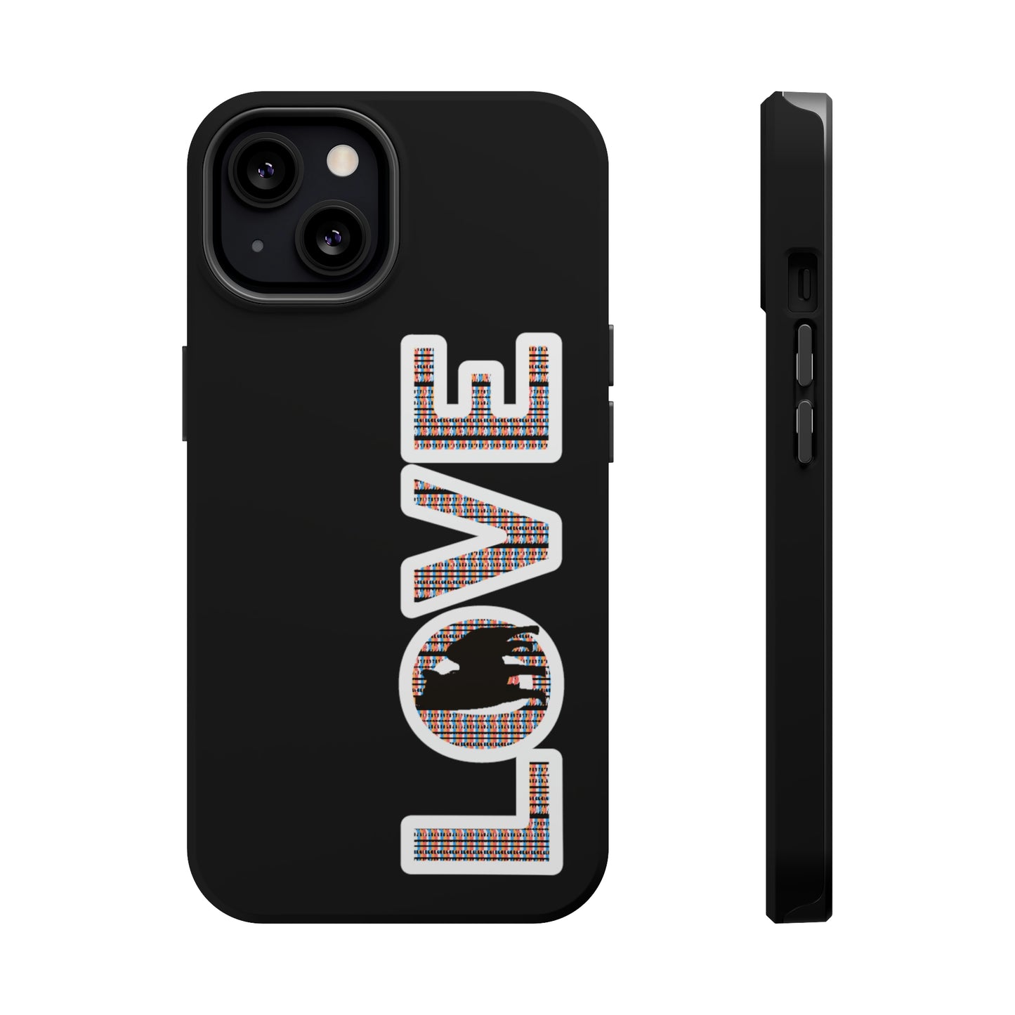 Shiba Inu Phone Case - "LOVE" design - Stylish iPhone, Shiba Love Design MagSafe Phone Case - Dual Layer Protection for iPhone Tough Cases