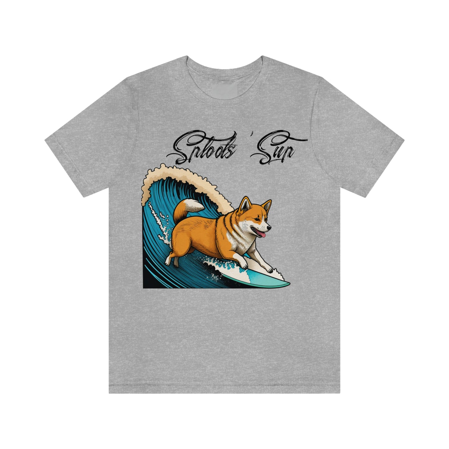 Sploots 'Sup Surfin' Shiba Inu | Black Ink | Short Sleeve Tee