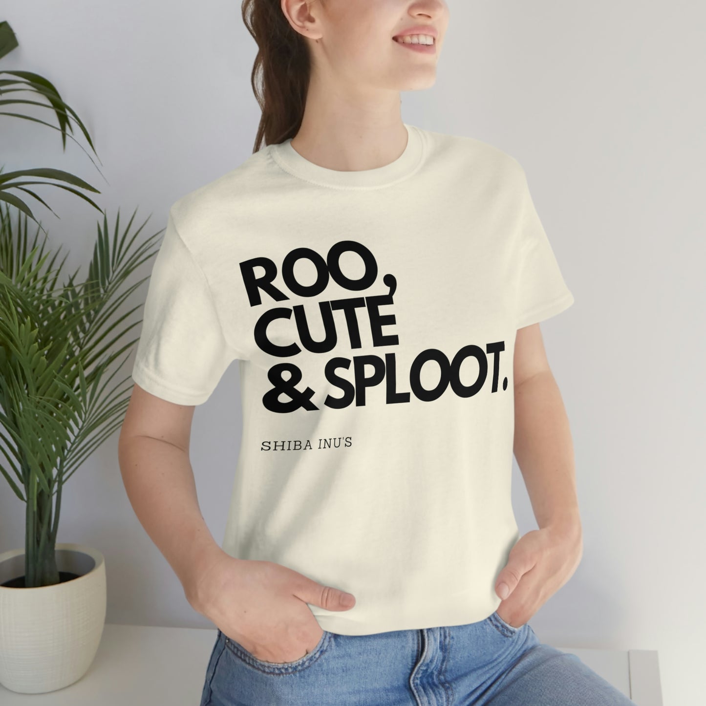 Roo, Cute & Sploot | Black Ink | Unisex Jersey Short Sleeve Tee