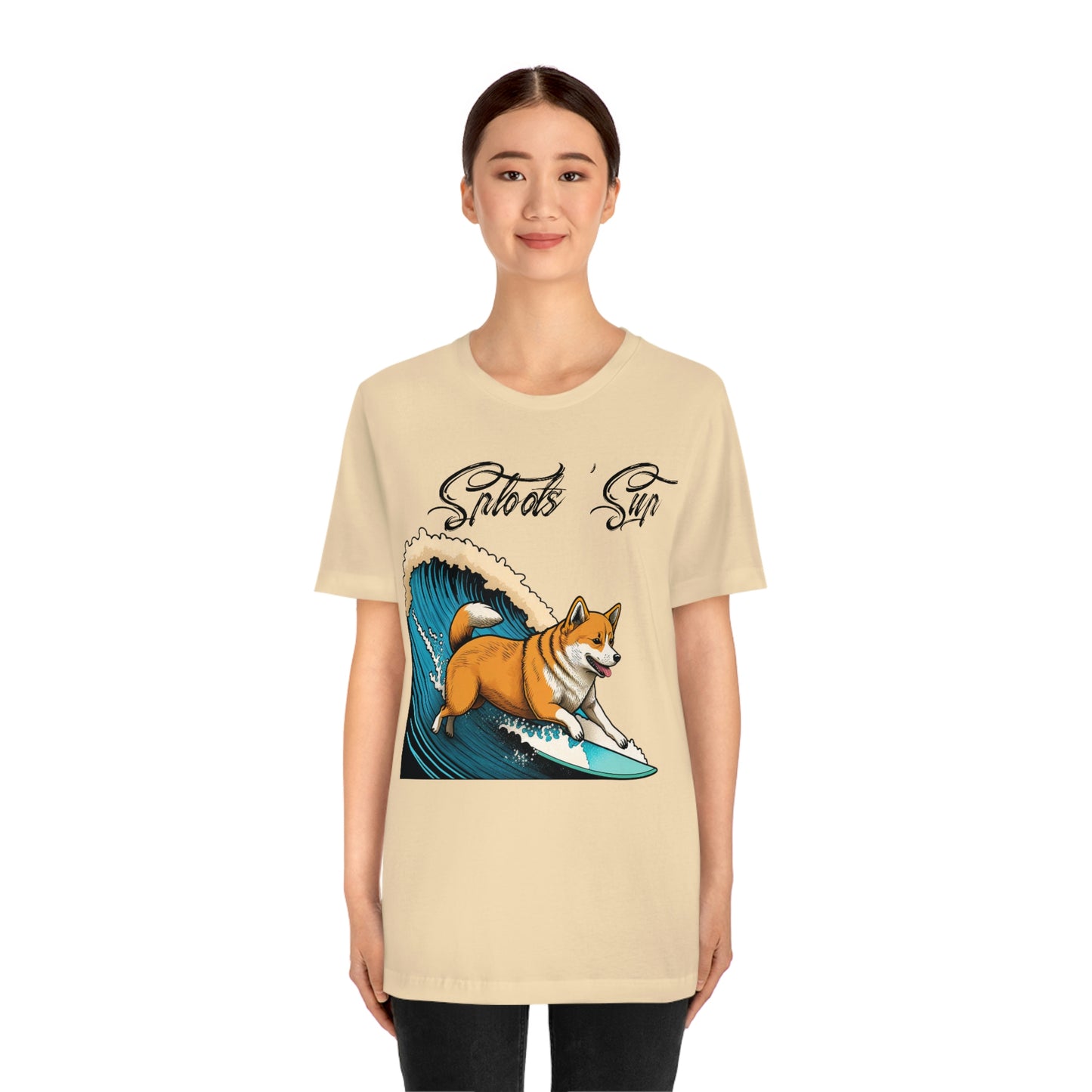 Sploots 'Sup Surfin' Shiba Inu | Black Ink | Short Sleeve Tee