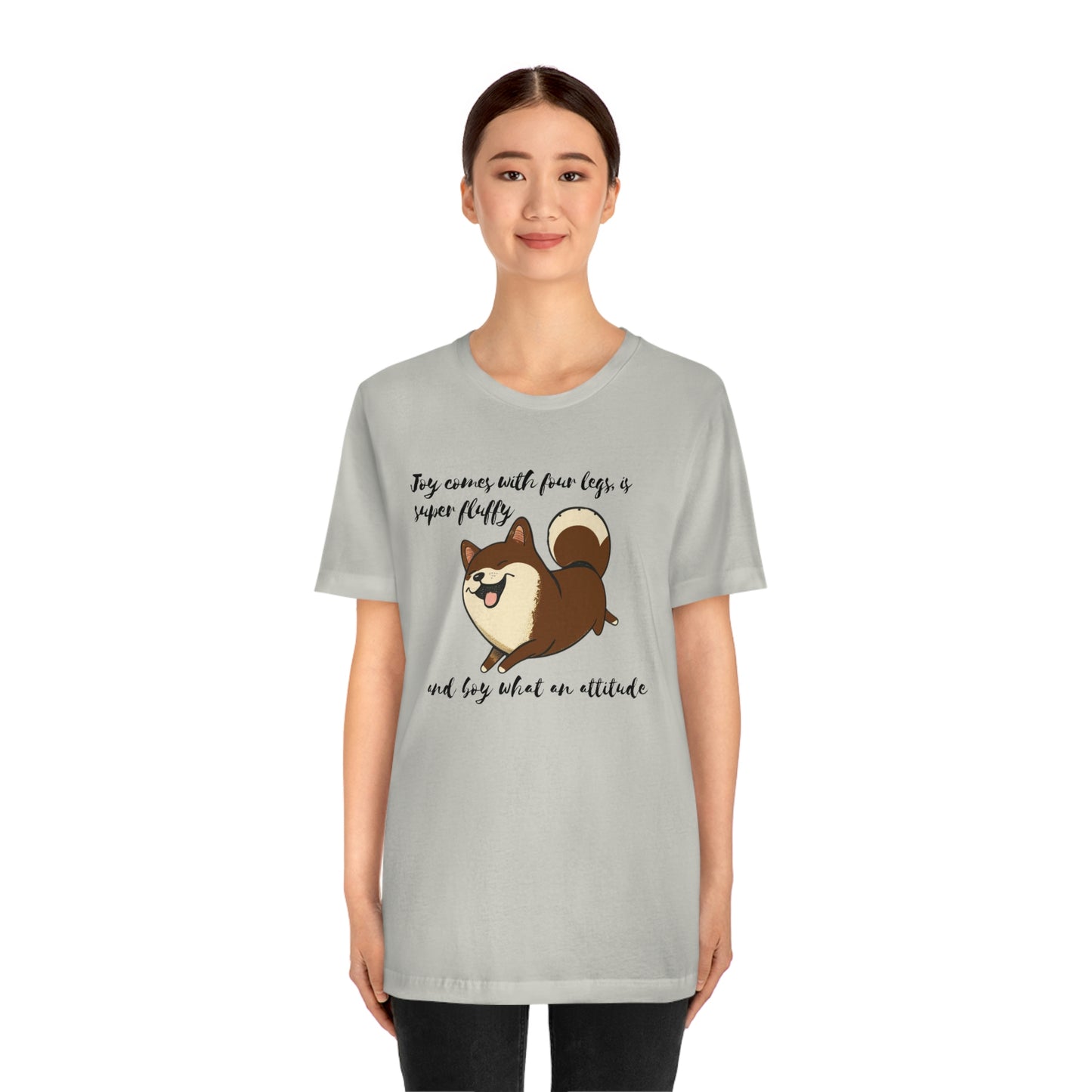 Boy What an Attitude | Dk Brown Shiba Inu | Unisex Jersey Short Sleeve Tee