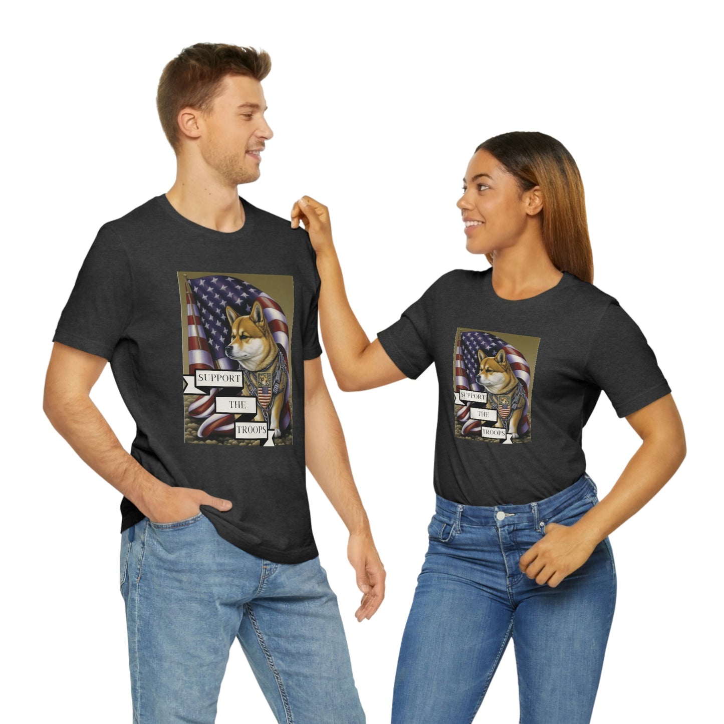 Patriotic Shiba Inu Soldier T-Shirt | American Flag and Support the Troops | Shiba Inu Tee with High-Quality Print