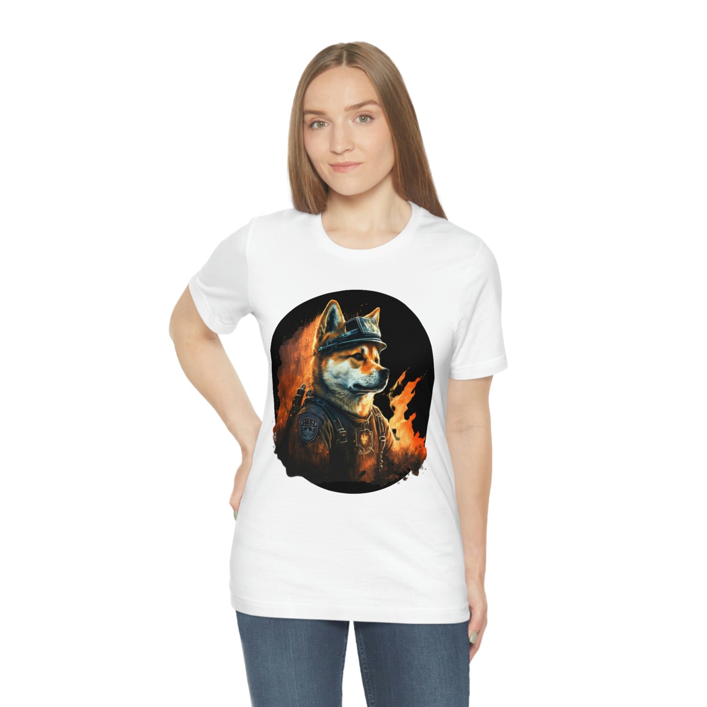 Shiba Inu Firefighter T-Shirt | Support Our Brave First Responders | Soft Cotton Tee with High-Quality Print