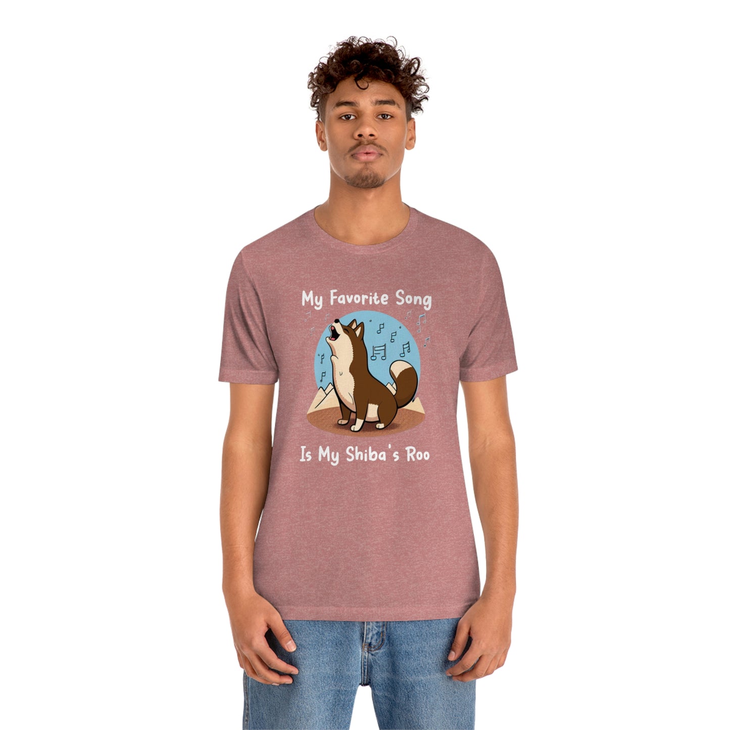 My Favorite Song - White Ink | Dk Brown Shiba Inu | Unisex Jersey Short Sleeve Tee